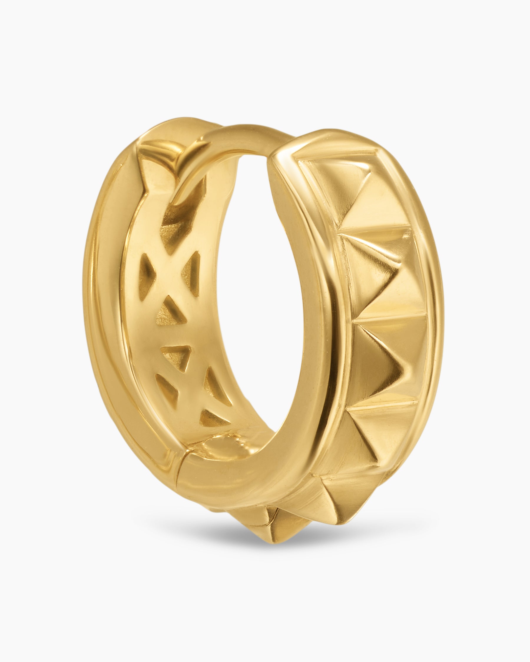 Pyramid Hoop Earrings in 18K Yellow Gold, 12.7mm - Image 5