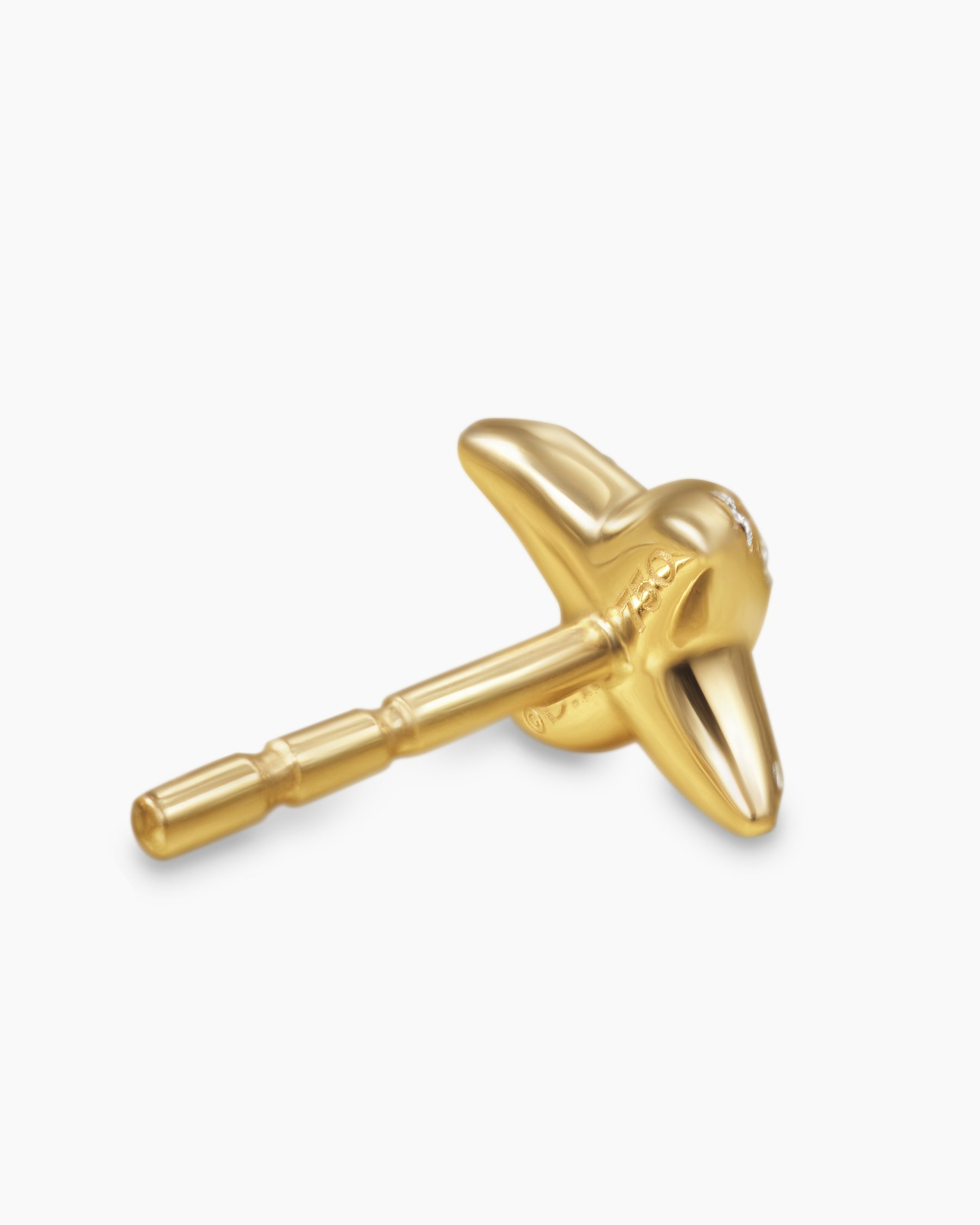 Crossover X Stud Earrings in 18K Yellow Gold with Diamonds, 6mm - Image 5