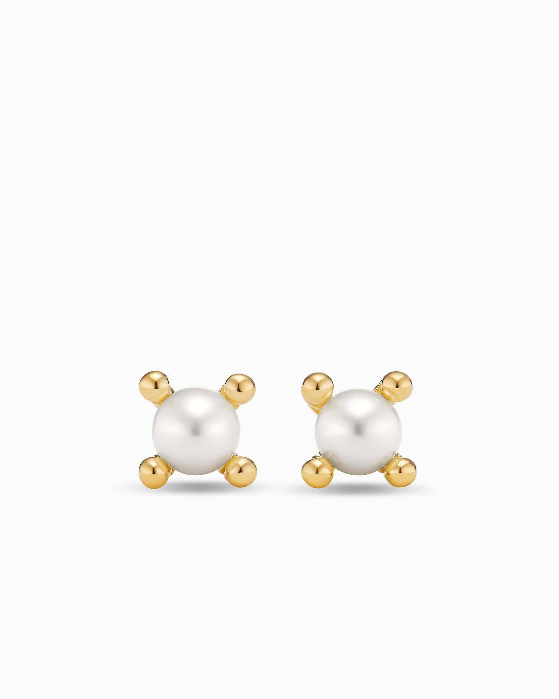 Petite Modern Renaissance Pearl Stud Earrings in 18K Yellow Gold, 5.5mm