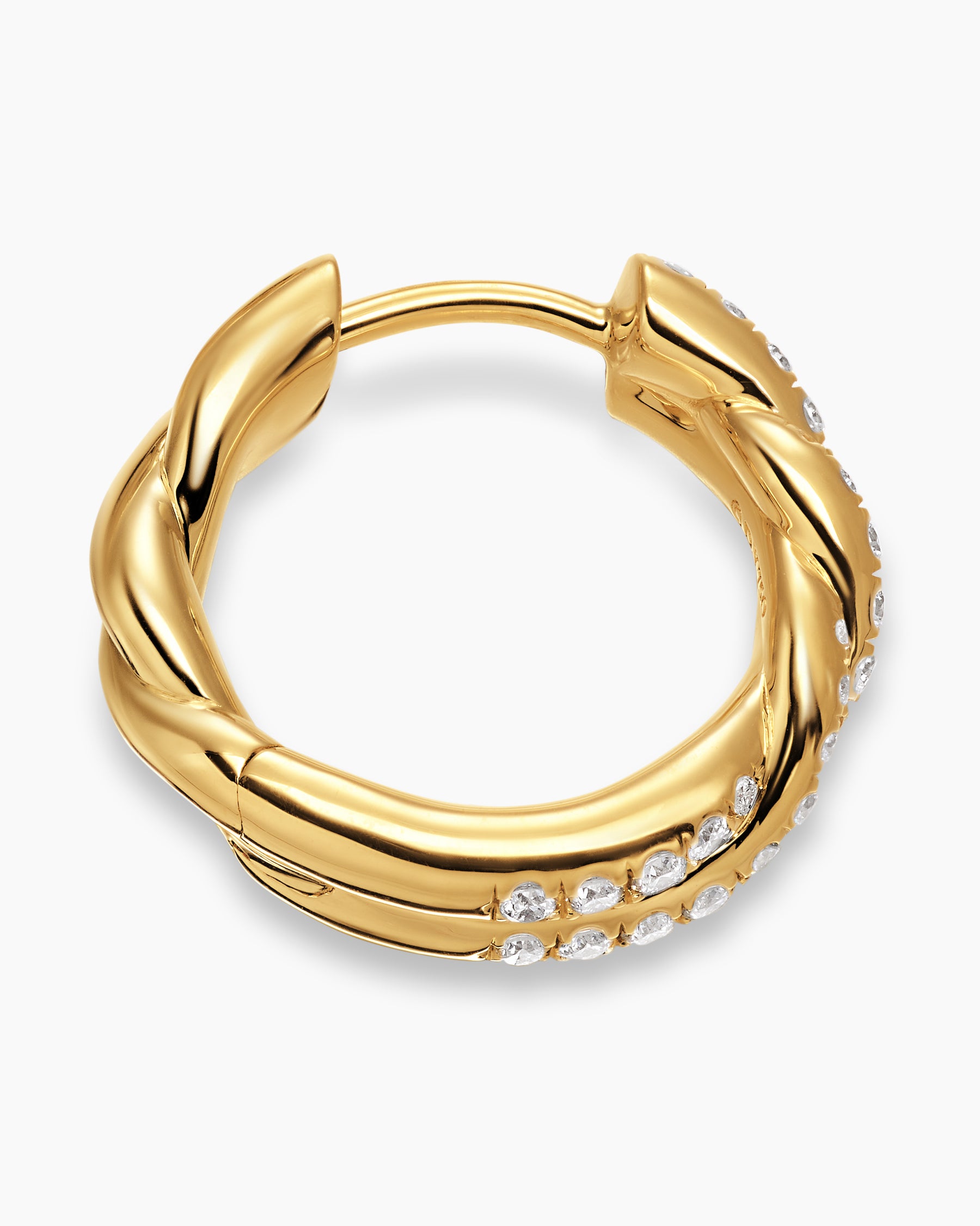 Wisteria Hoop Earrings in 18K Yellow Gold with Diamonds, 16mm - Image 3