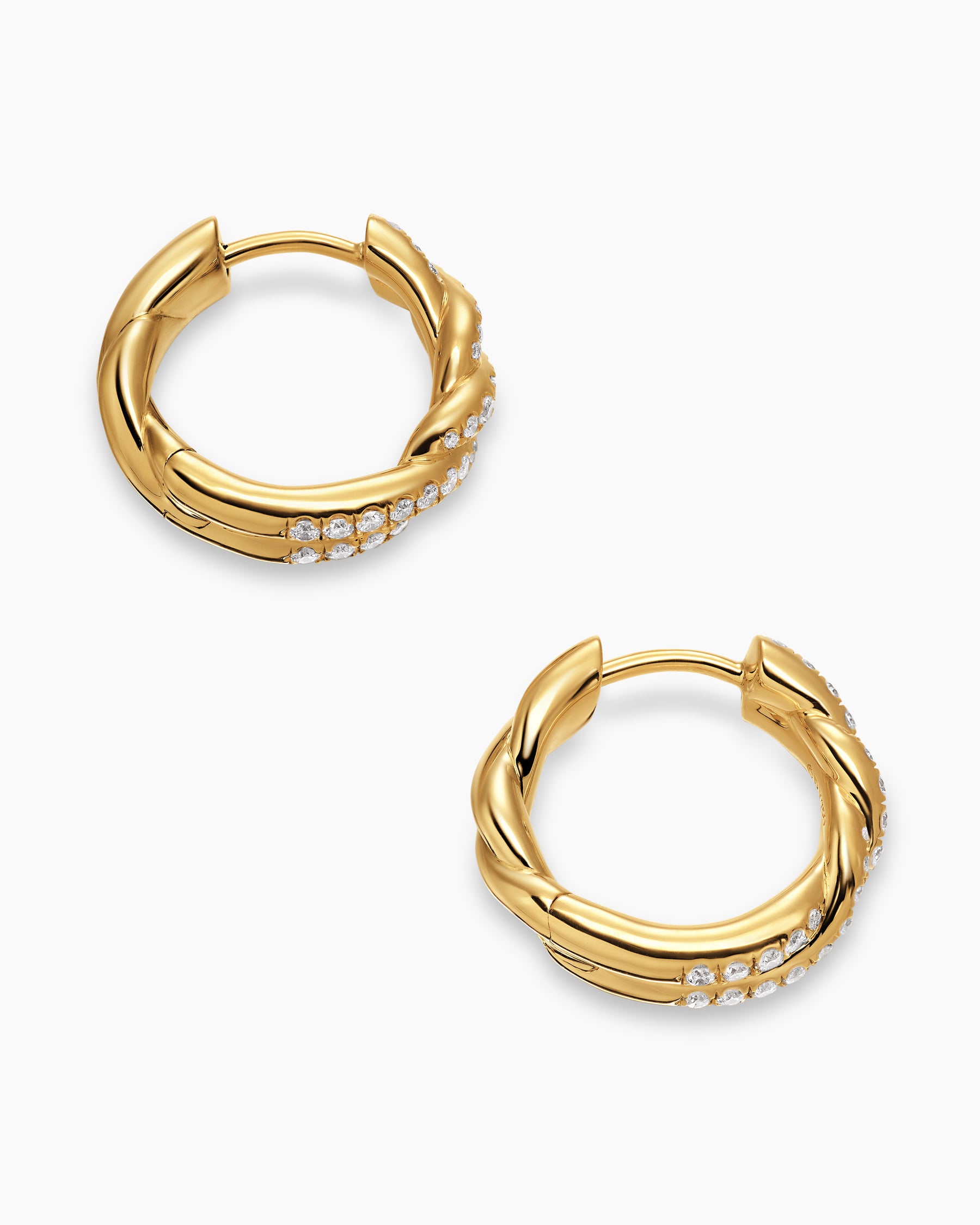 Wisteria Hoop Earrings in 18K Yellow Gold with Diamonds, 16mm - Image 4