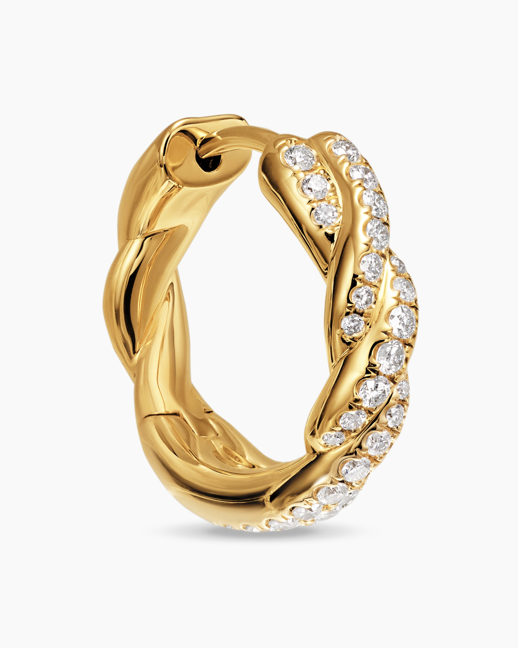 Wisteria Hoop Earrings in 18K Yellow Gold with Diamonds, 16mm - Image 5