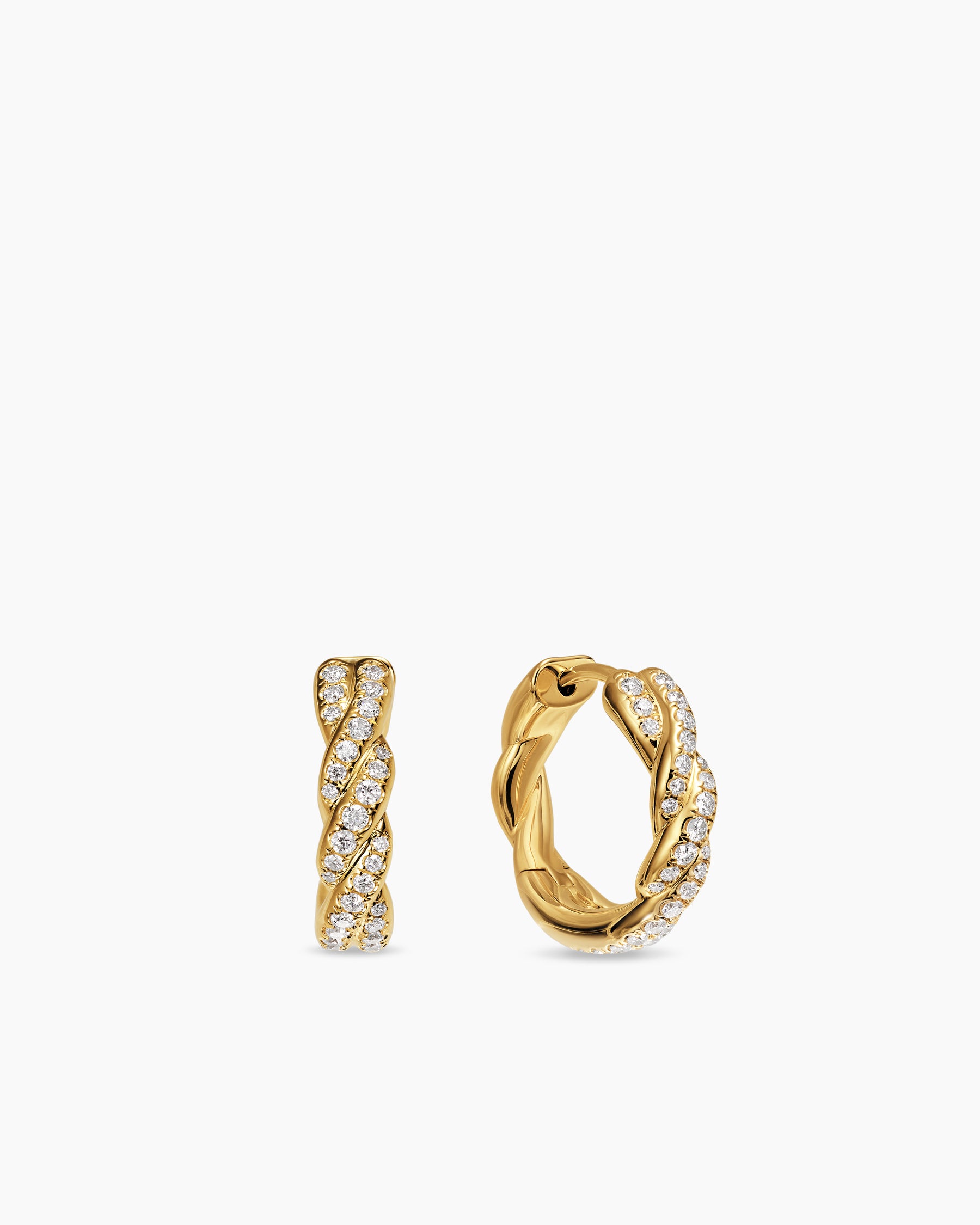 Wisteria Hoop Earrings in 18K Yellow Gold with Diamonds, 16mm