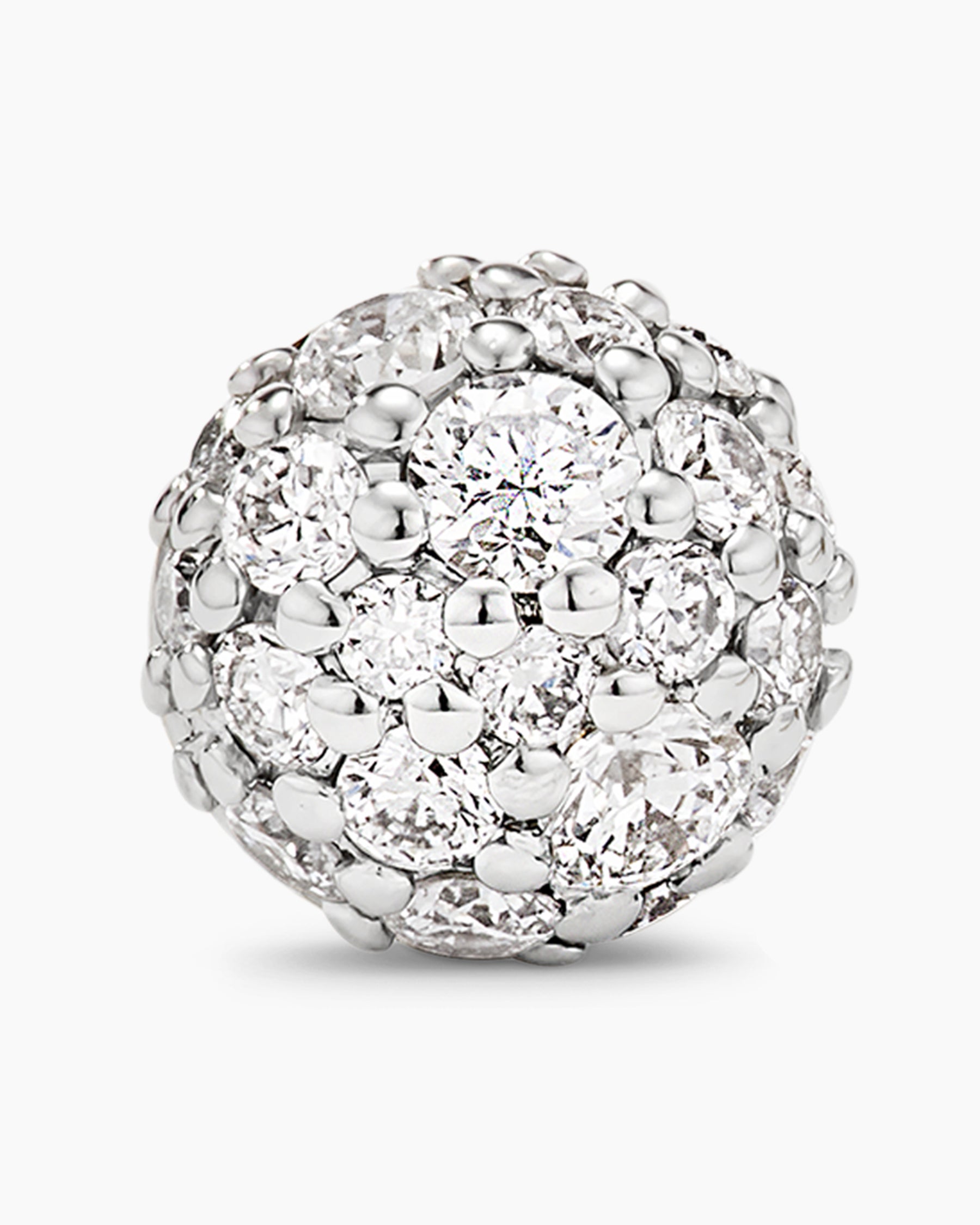 Petite Pavé Stud Earrings in 18K Yellow Gold with Diamonds, 4.5mm - Image 4