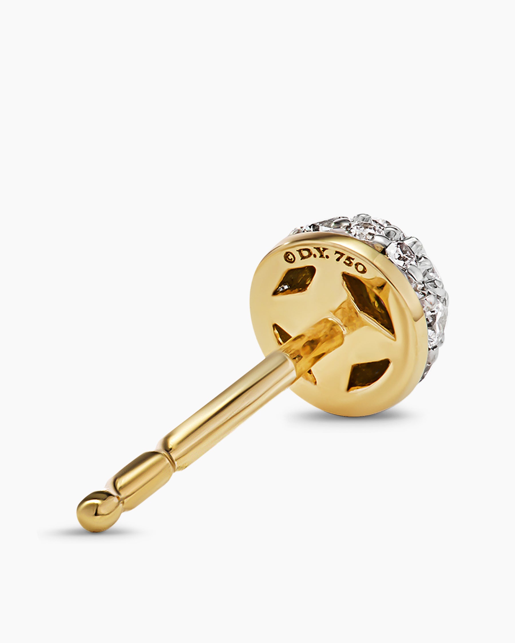 Petite Pavé Stud Earrings in 18K Yellow Gold with Diamonds, 4.5mm - Image 5