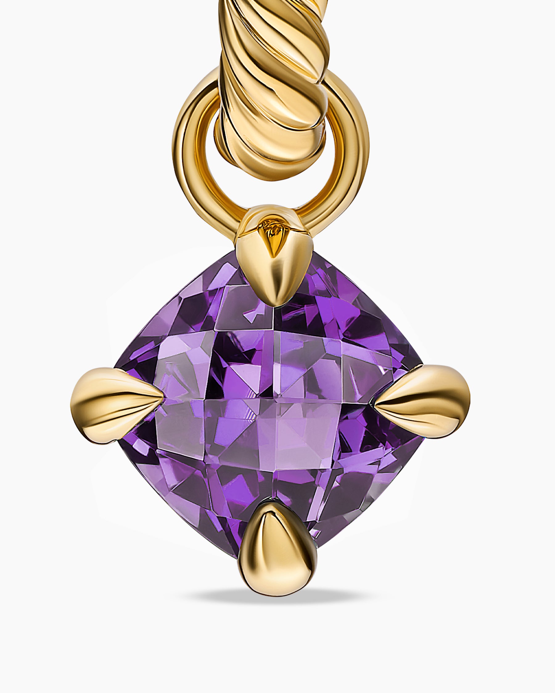 Micro Chatelaine Drop Earrings in 18K Yellow Gold with Amethyst, 5mm - Image 4
