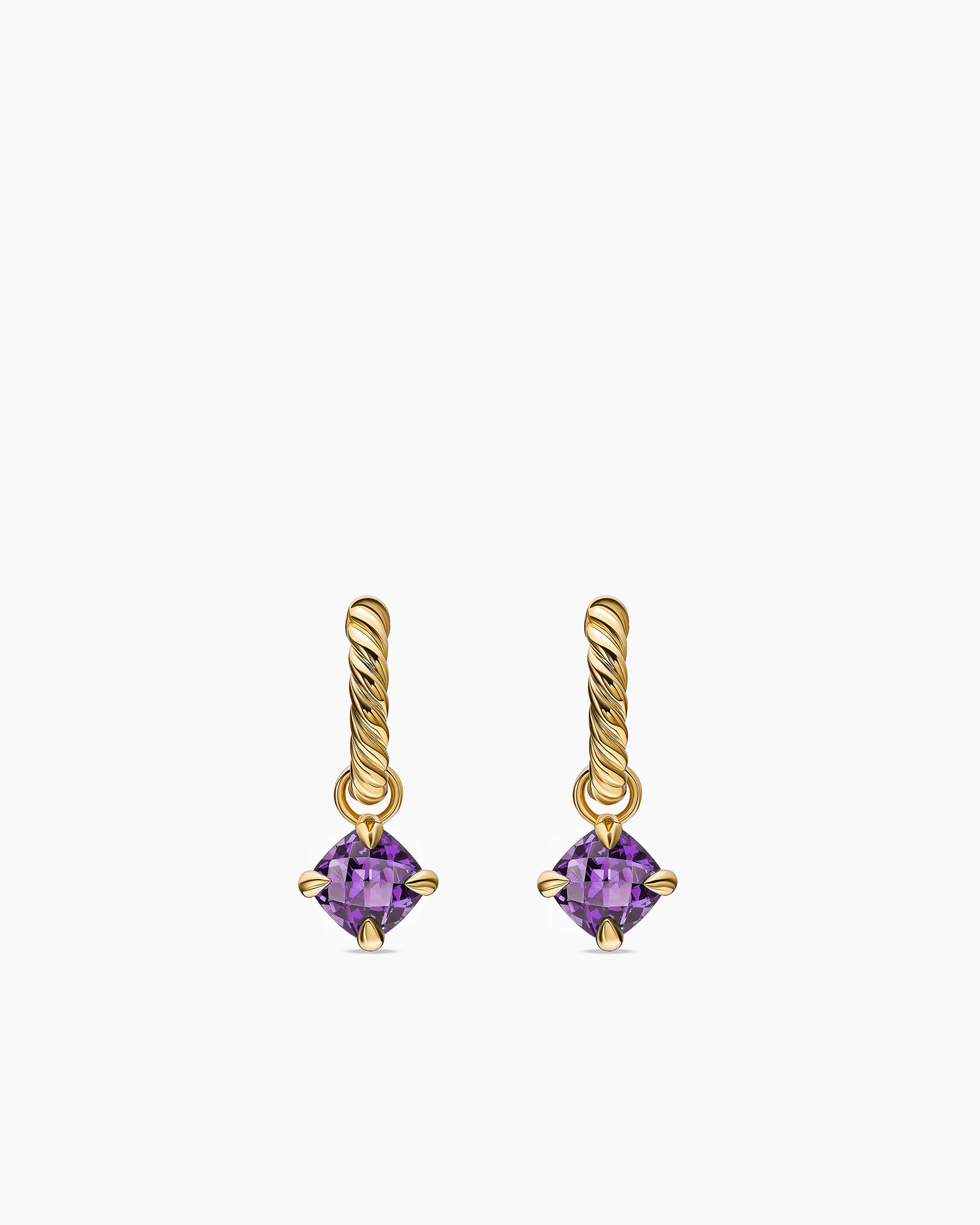 Micro Chatelaine Drop Earrings in 18K Yellow Gold with Amethyst, 5mm