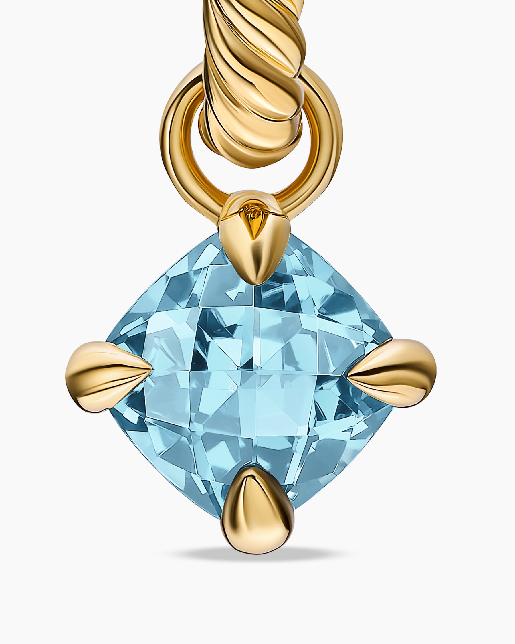 Micro Chatelaine Drop Earrings in 18K Yellow Gold with Aquamarine, 5mm - Image 4