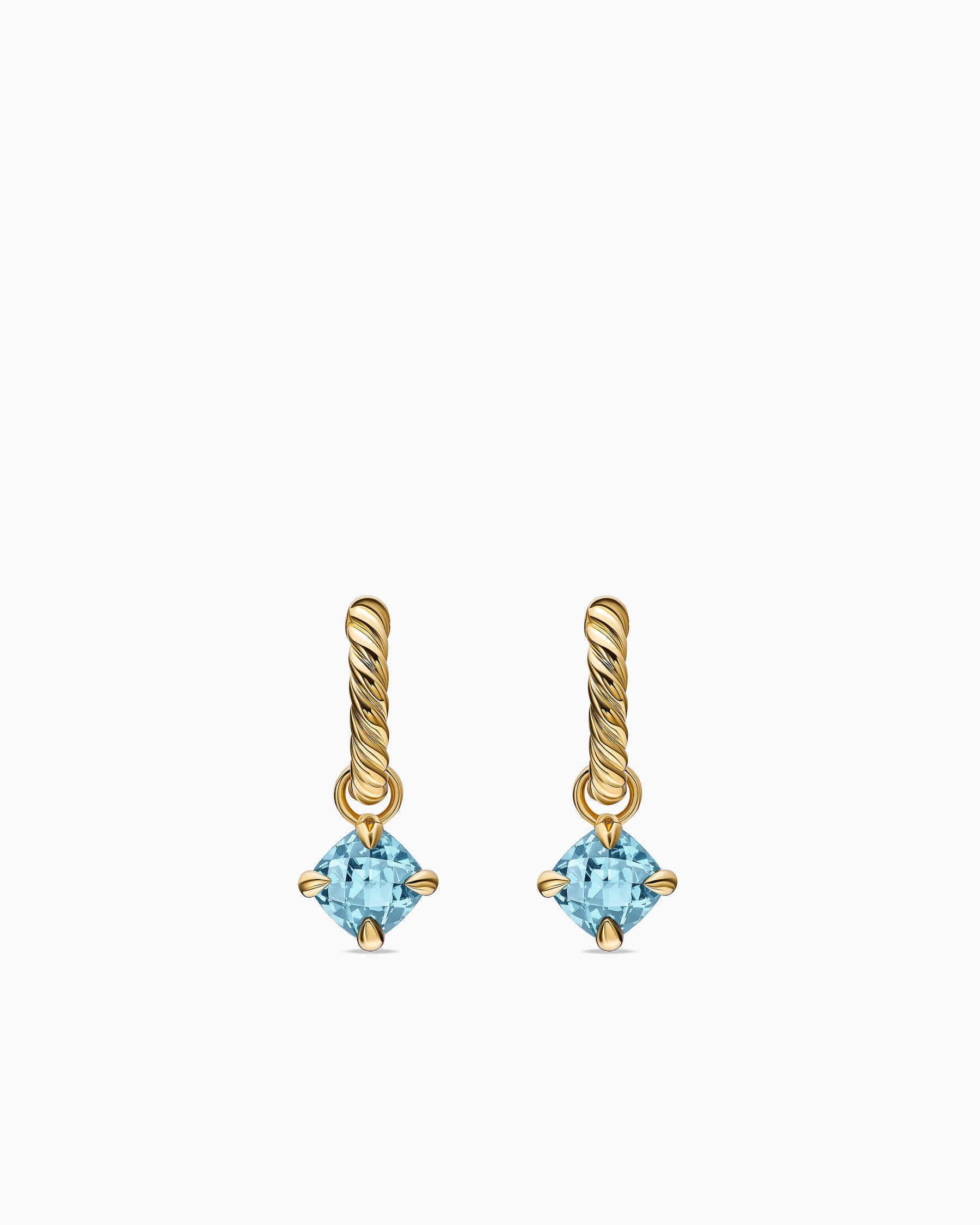 Micro Chatelaine Drop Earrings in 18K Yellow Gold with Aquamarine, 5mm