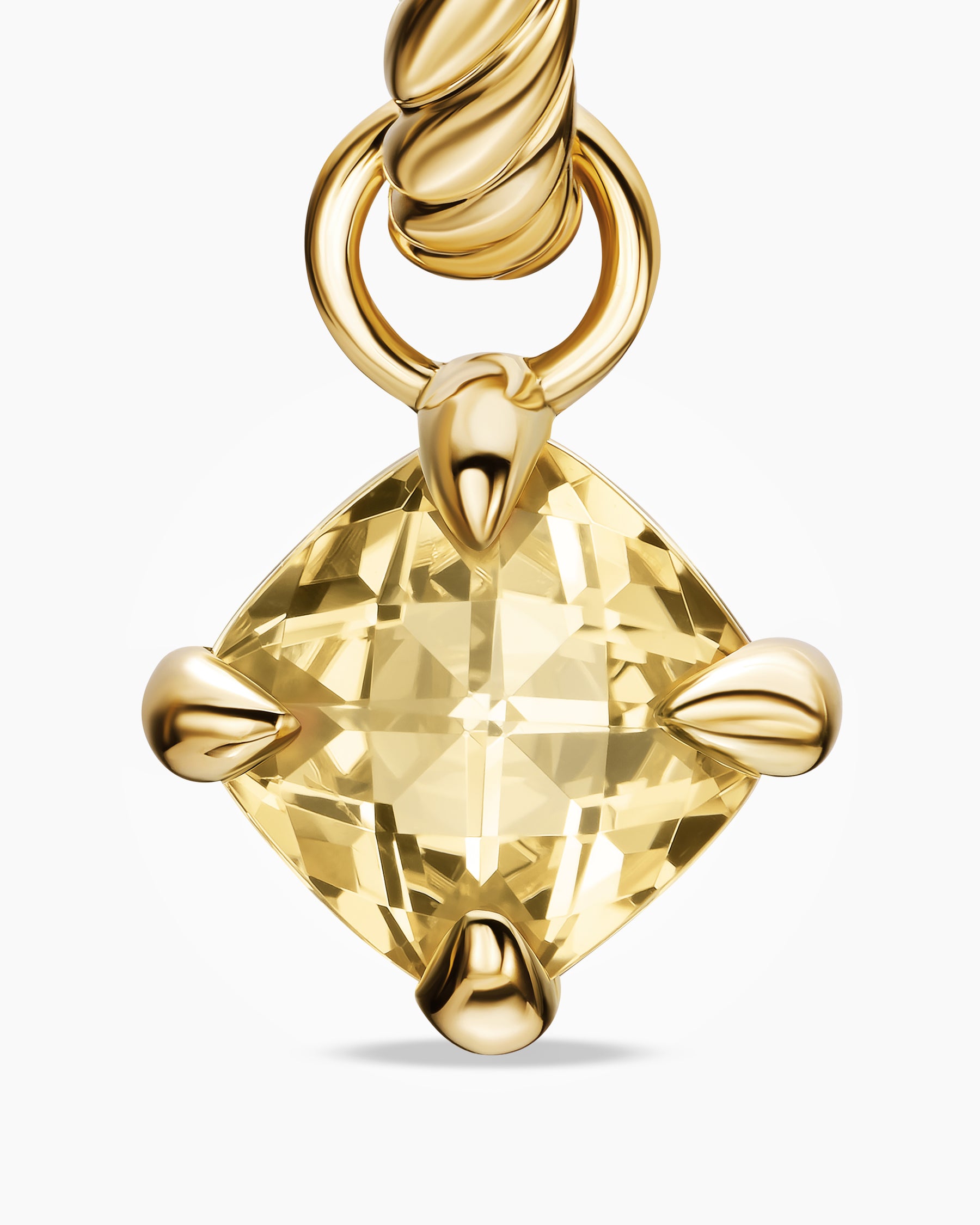 Micro Chatelaine Drop Earrings in 18K Yellow Gold with Champagne Citrine, 5mm - Image 4