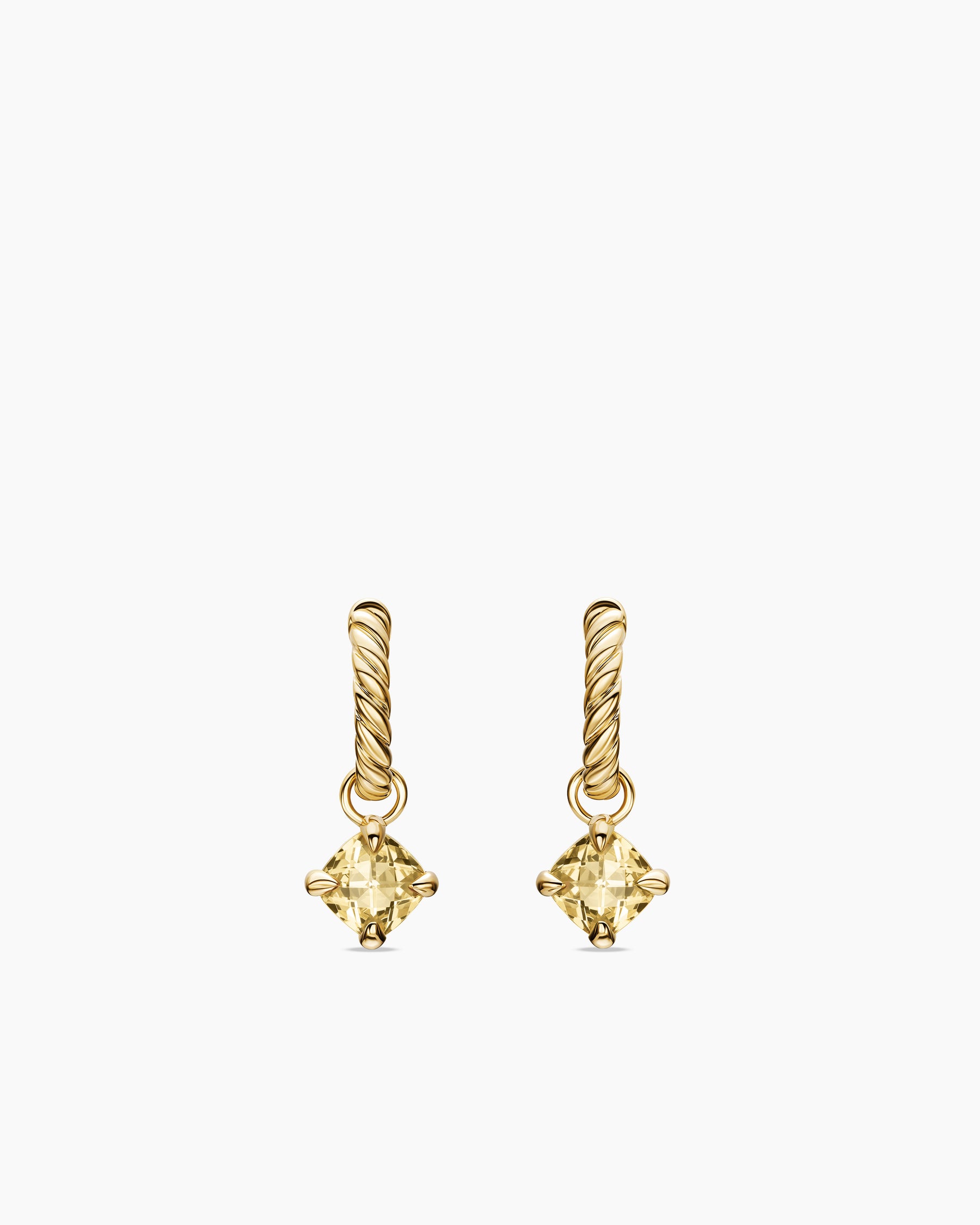 Micro Chatelaine Drop Earrings in 18K Yellow Gold with Champagne Citrine, 5mm
