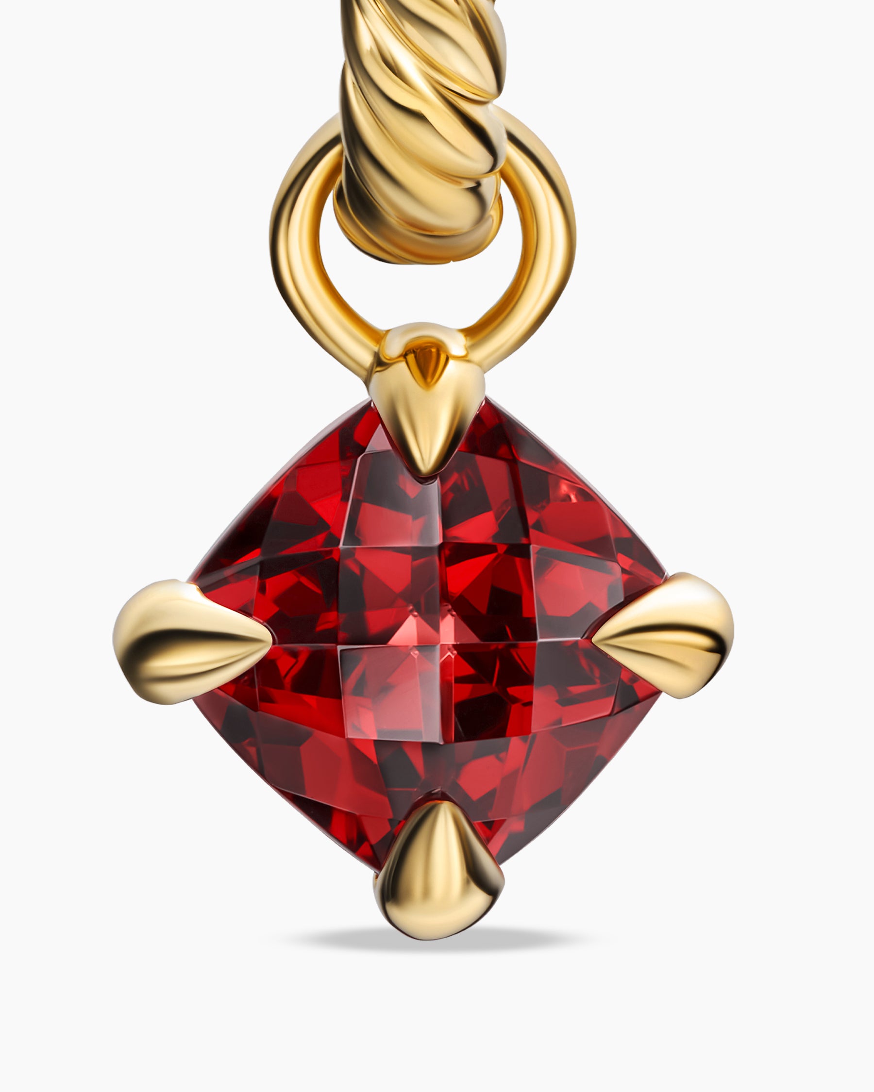Micro Chatelaine Drop Earrings in 18K Yellow Gold with Garnet, 5mm - Image 4