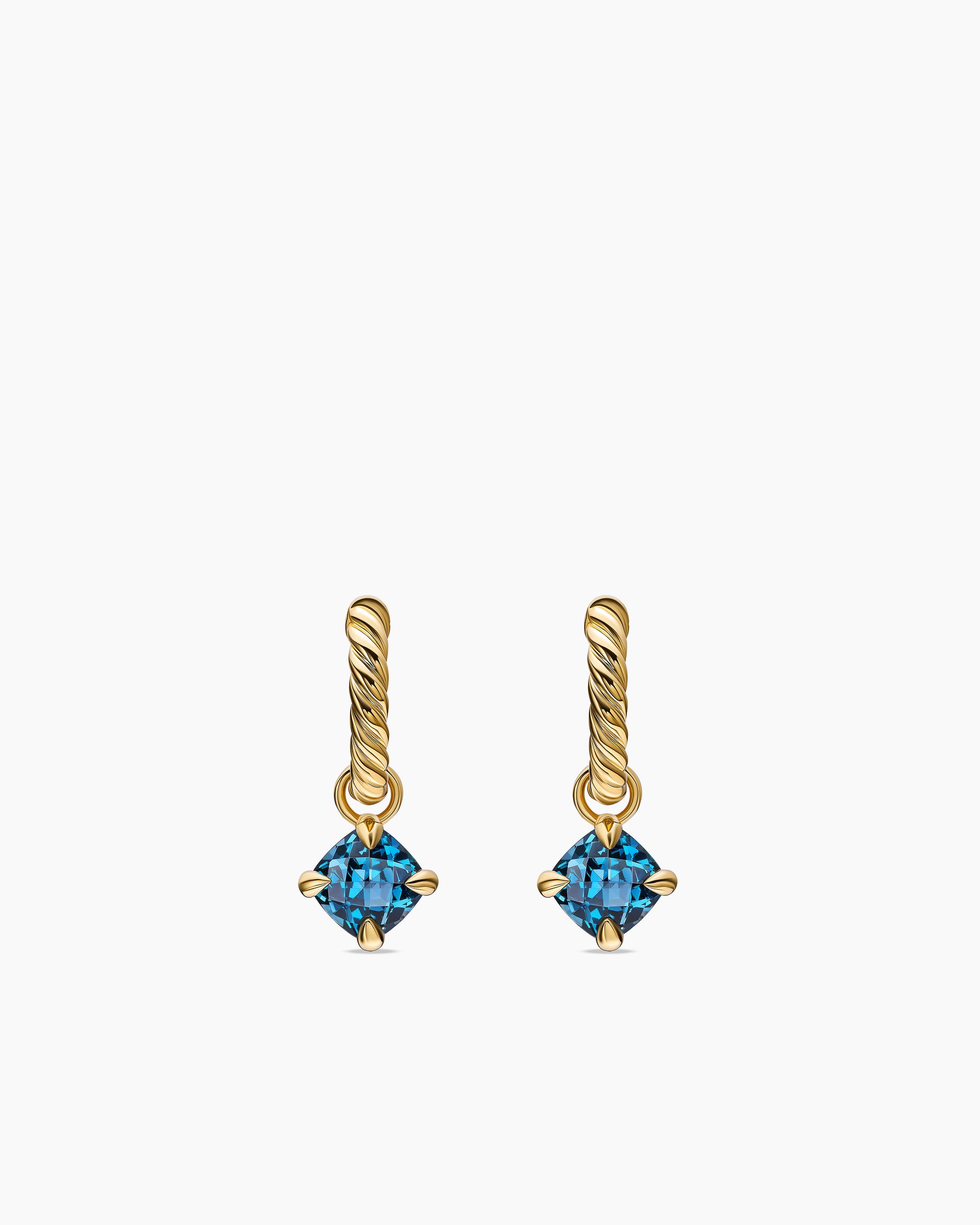 Micro Chatelaine Drop Earrings in 18K Yellow Gold with Hampton Blue Topaz, 5mm
