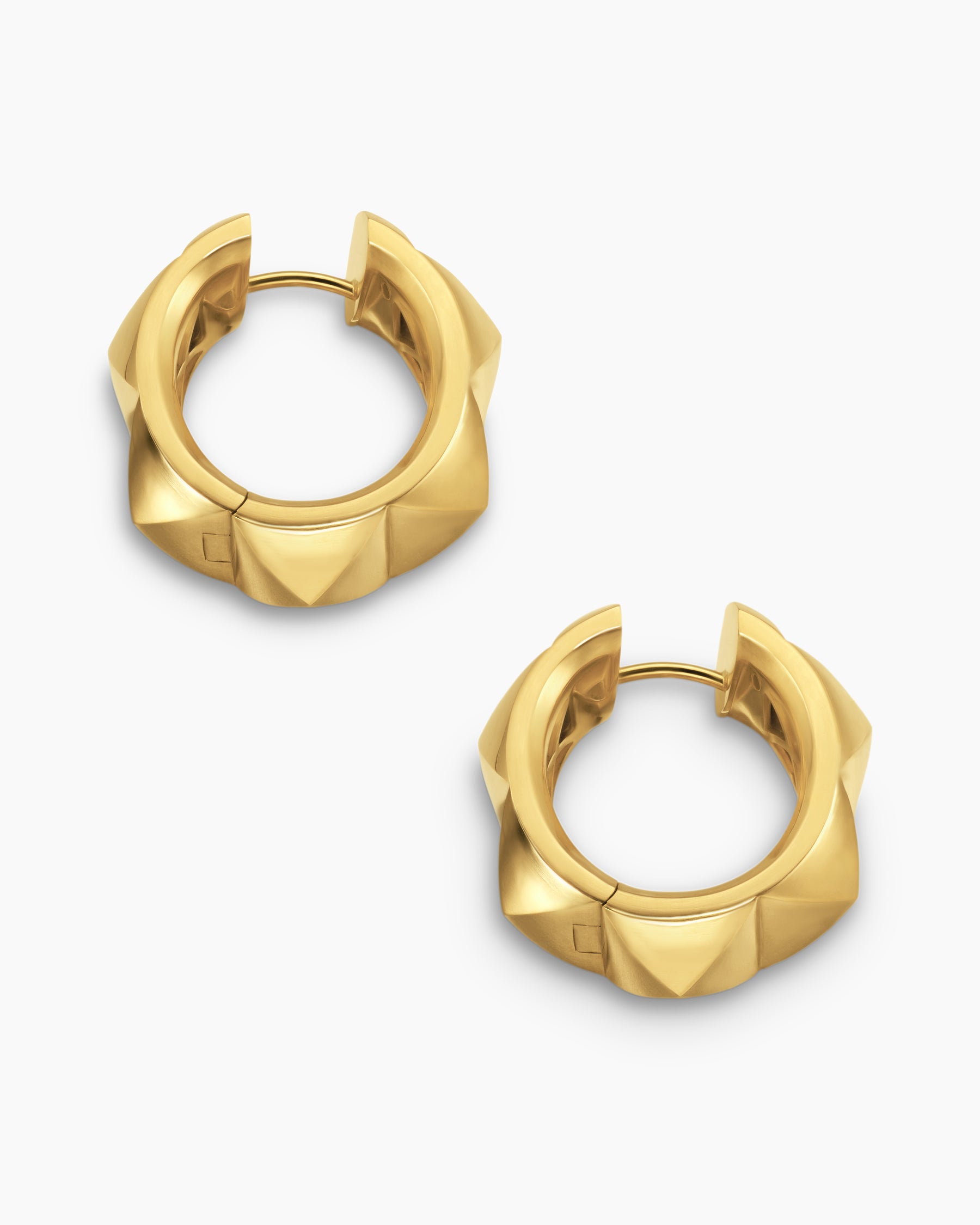 Pyramid Hoop Earrings in 18K Yellow Gold, 23.9mm - Image 4
