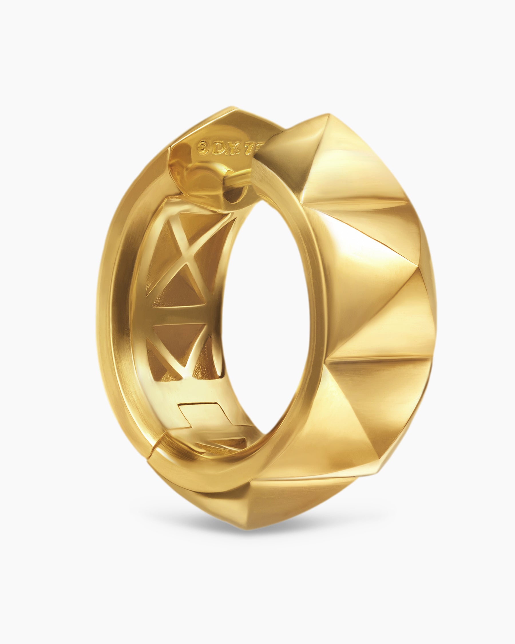 Pyramid Hoop Earrings in 18K Yellow Gold, 23.9mm - Image 5