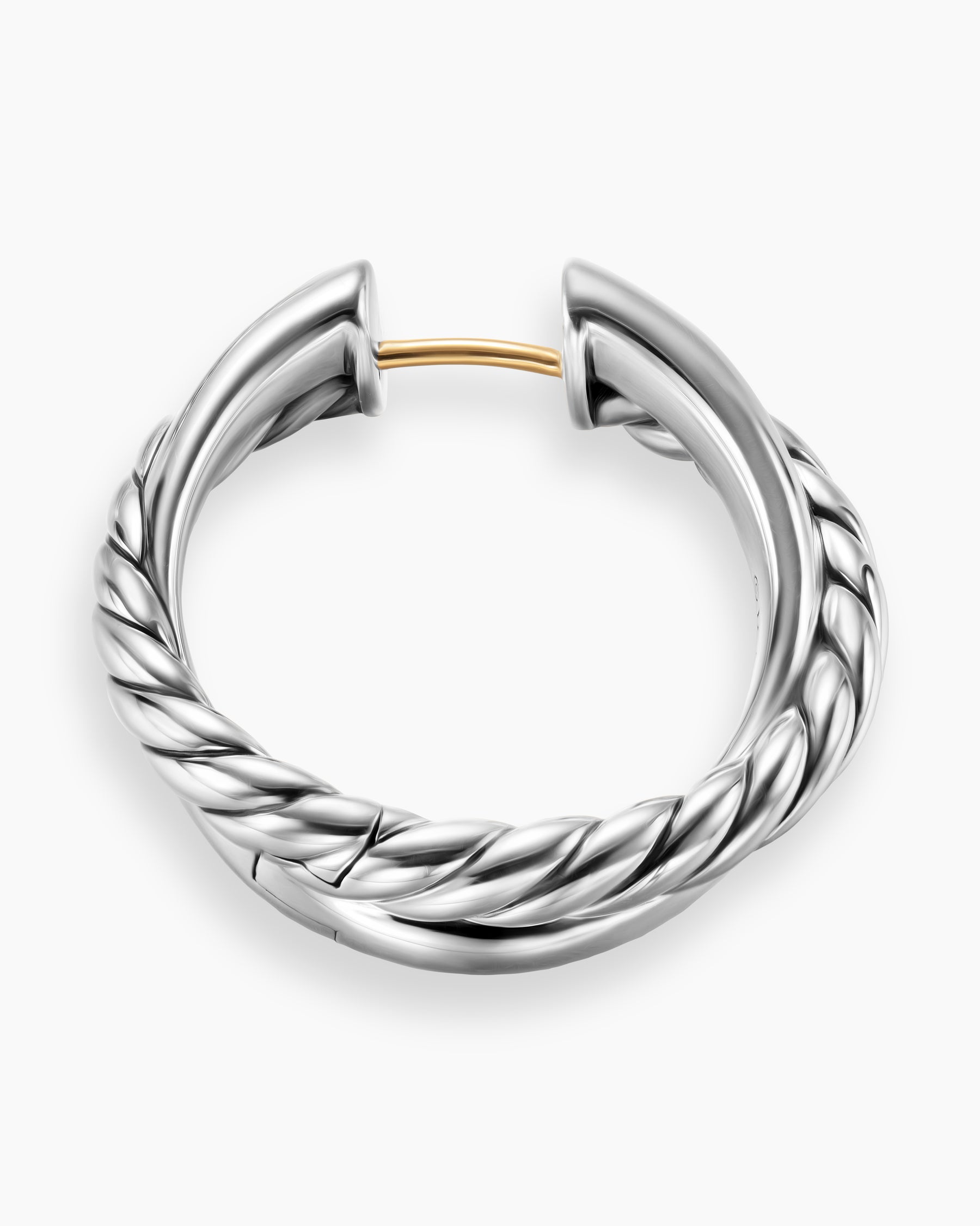 Crossover Hoop Earrings in Sterling Silver, 22.3mm - Image 3