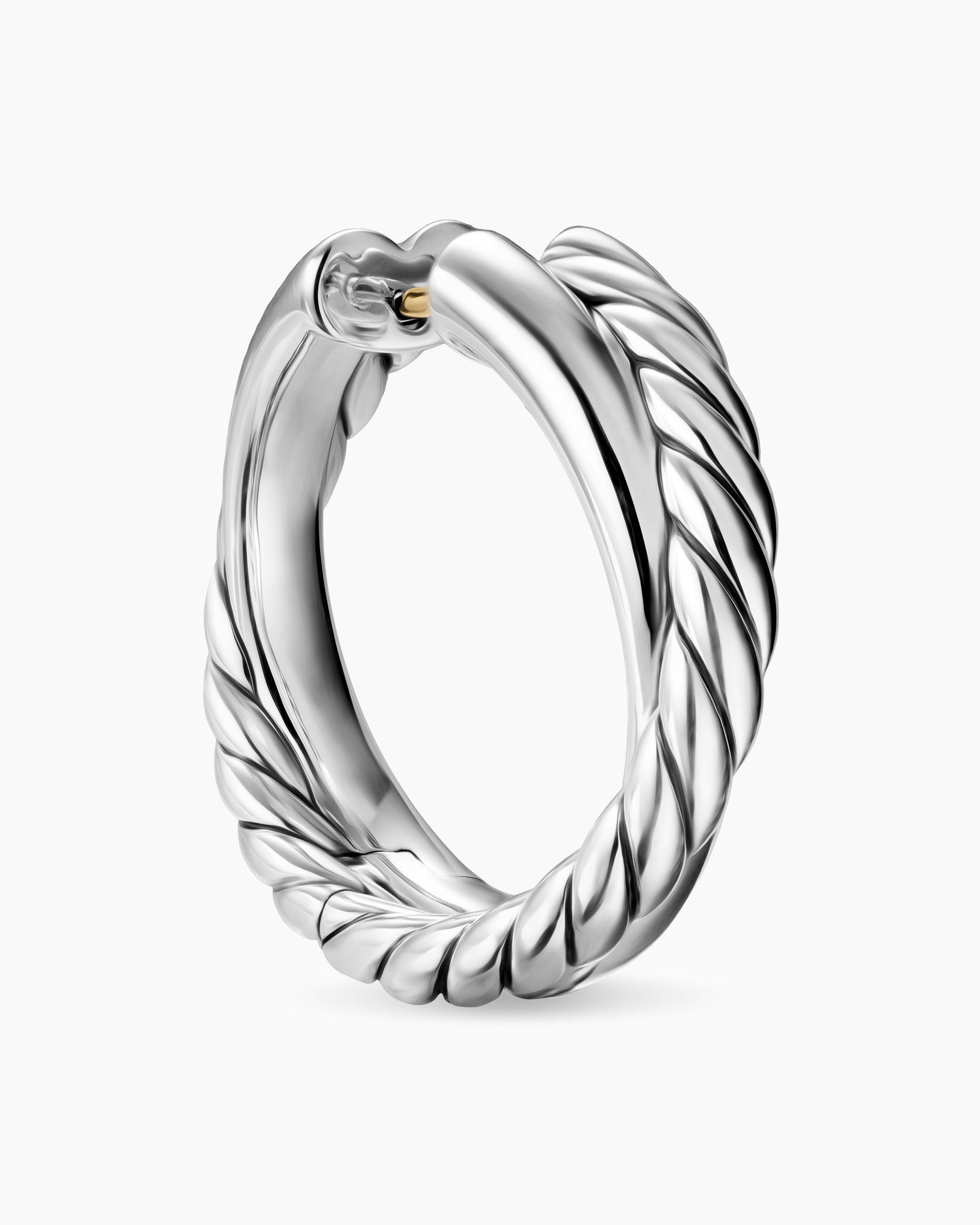 Crossover Hoop Earrings in Sterling Silver, 22.3mm - Image 5