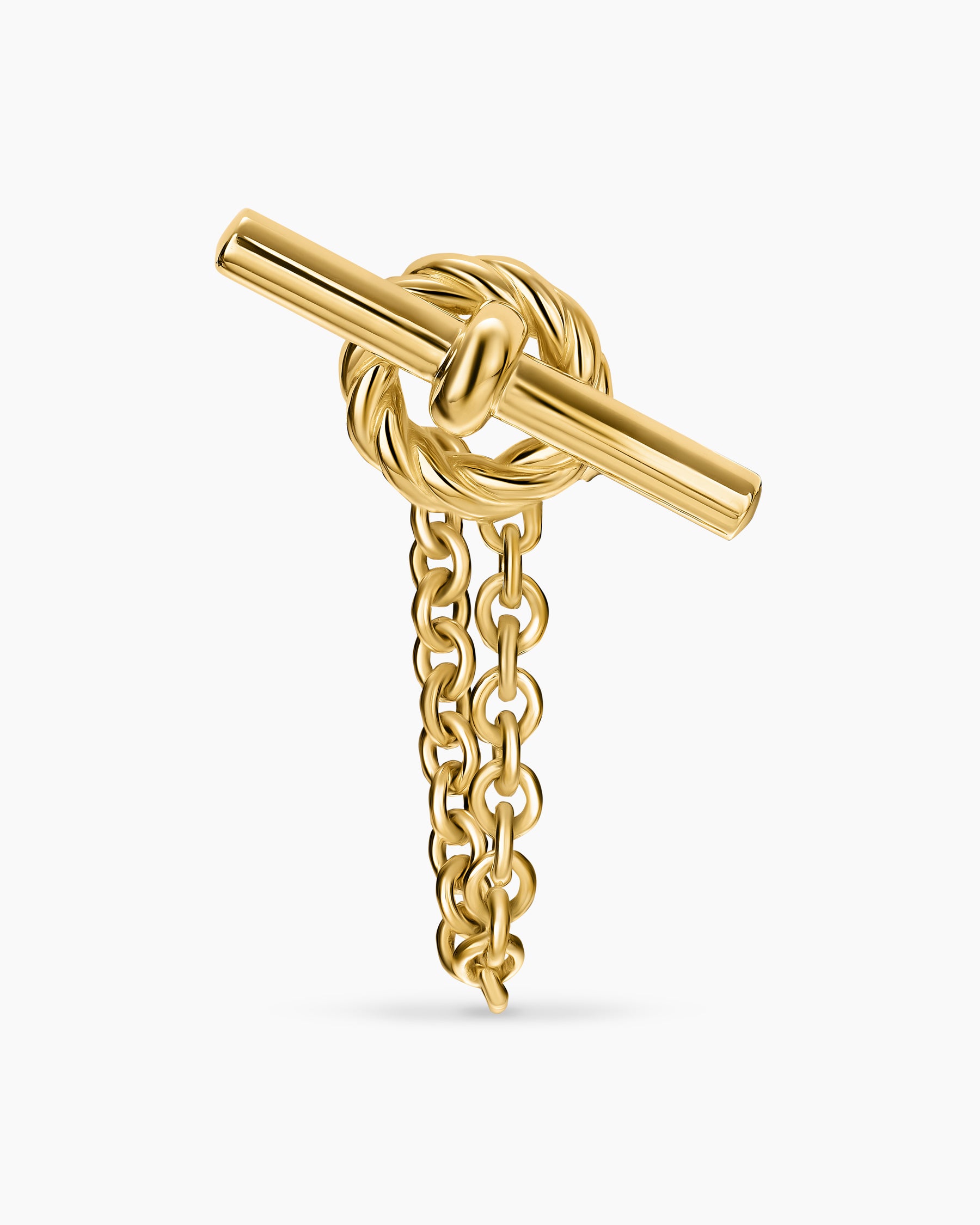 DY Mercer Petite Toggle Chain Stud Earrings in 18K Yellow Gold, 38.2mm - Image 4