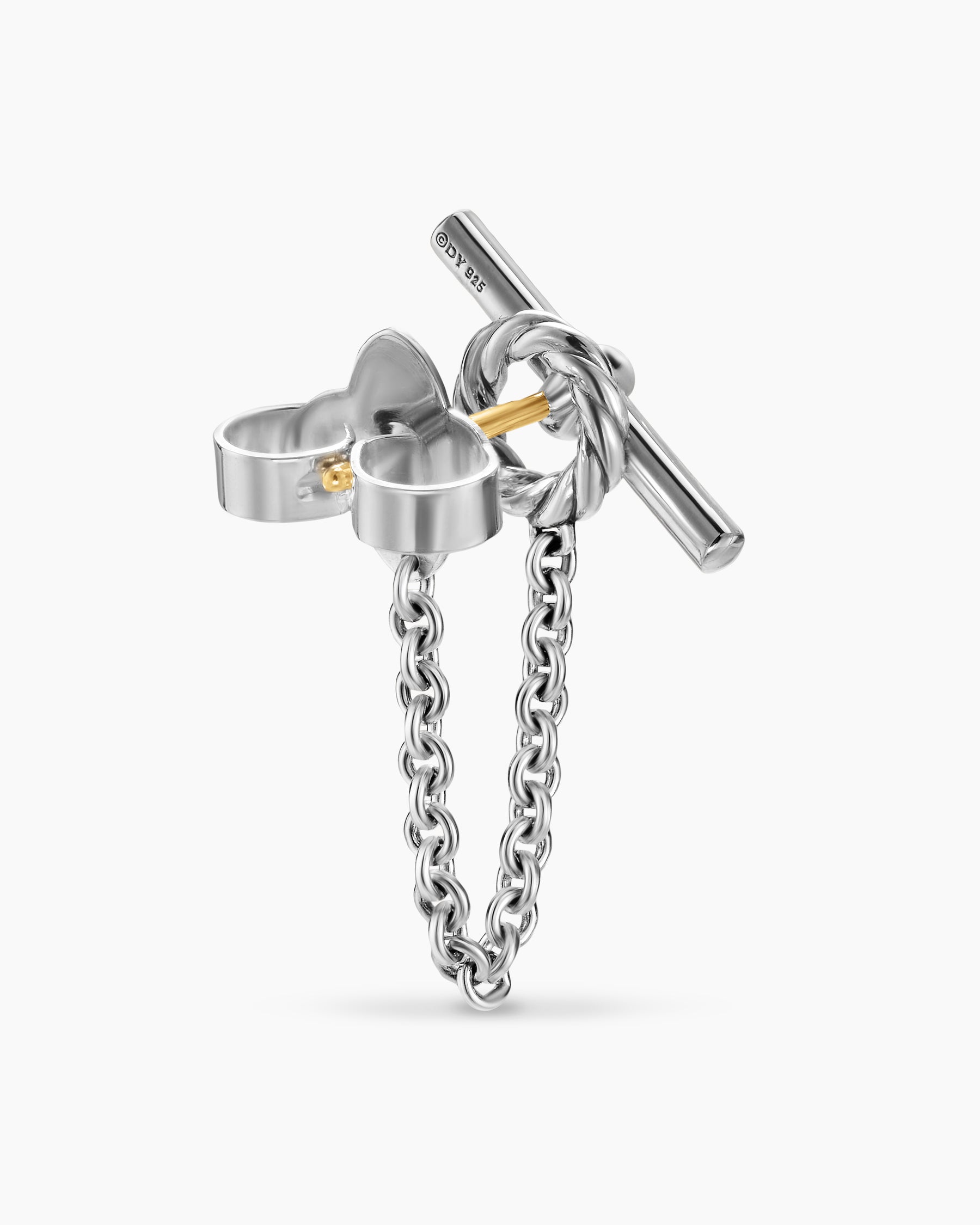 DY Mercer Petite Toggle Chain Stud Earrings in Sterling Silver, 38.2mm - Image 5