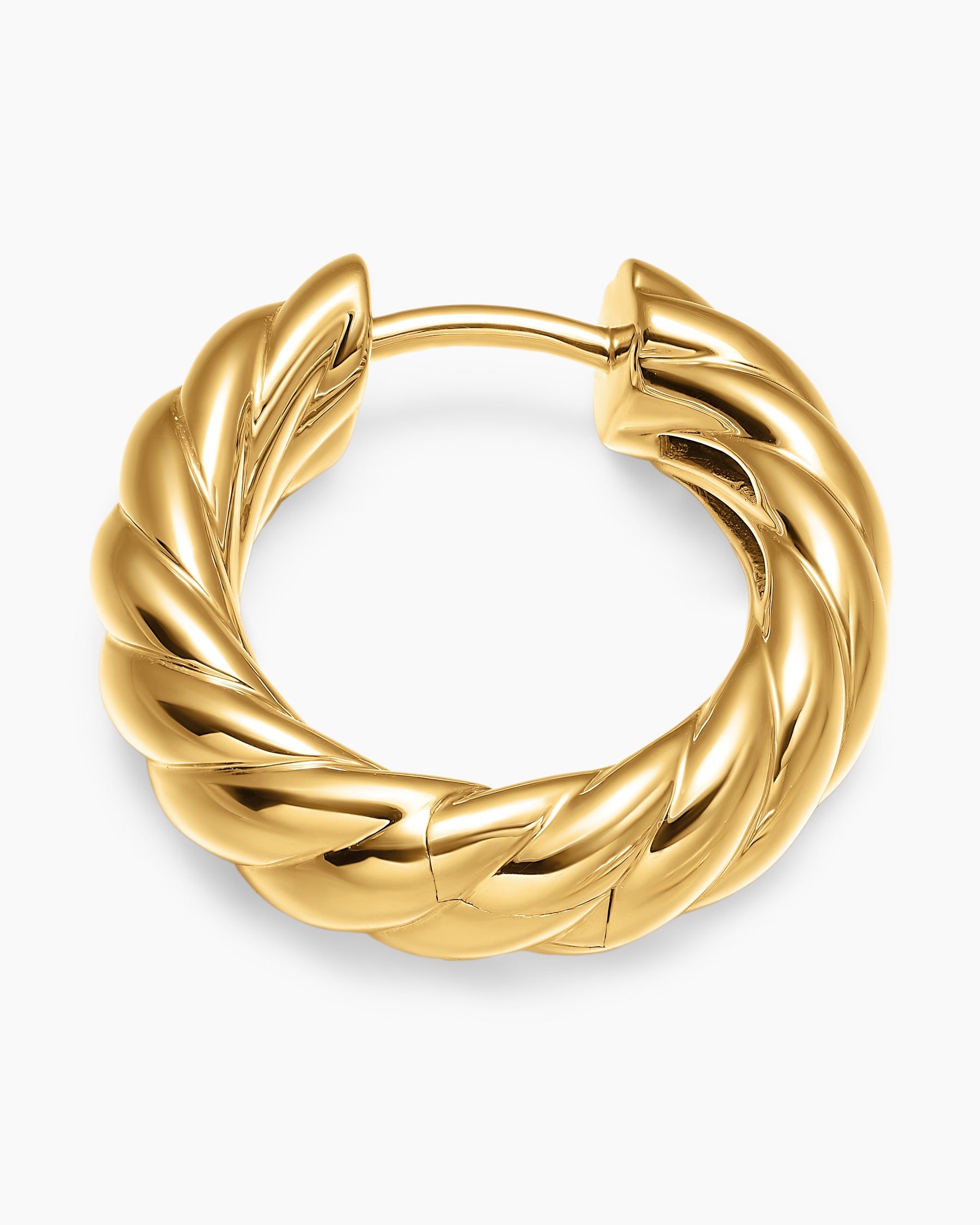 Sculpted Cable Hoop Earrings in 18K Yellow Gold, 18.6mm - Image 3
