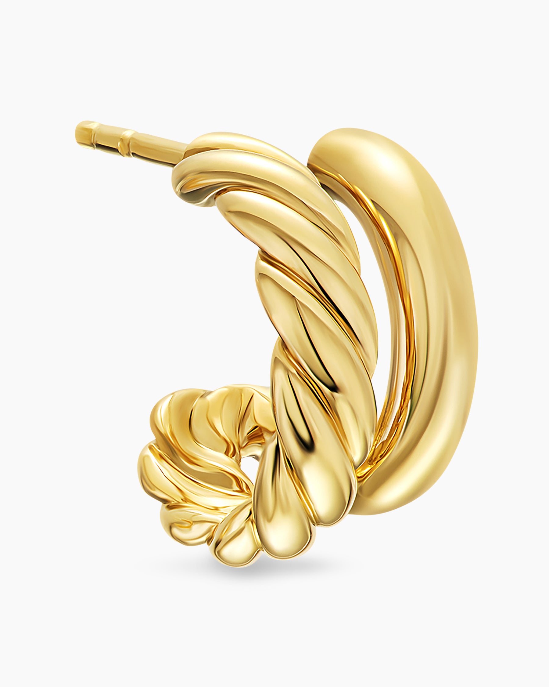 DY Mercer Double Hoop Huggie Earrings in 18K Yellow Gold, 13.5mm - Image 5