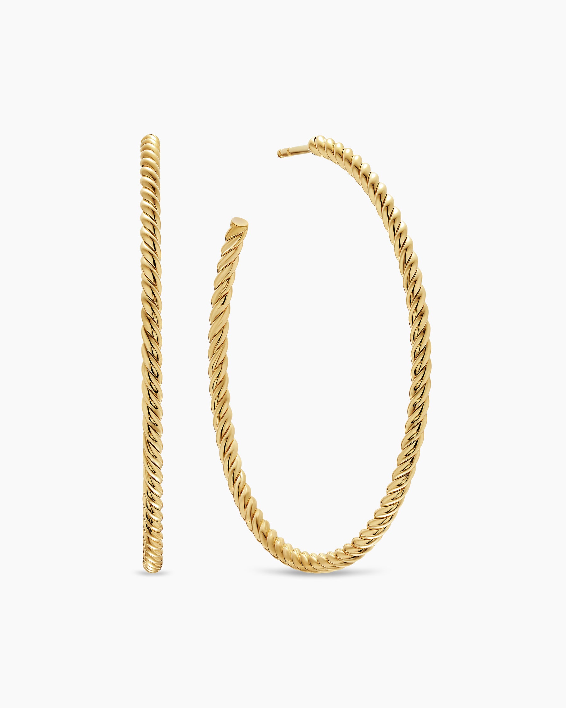 Cablespira Hoop Earrings in 18K Yellow Gold, 42.3mm
