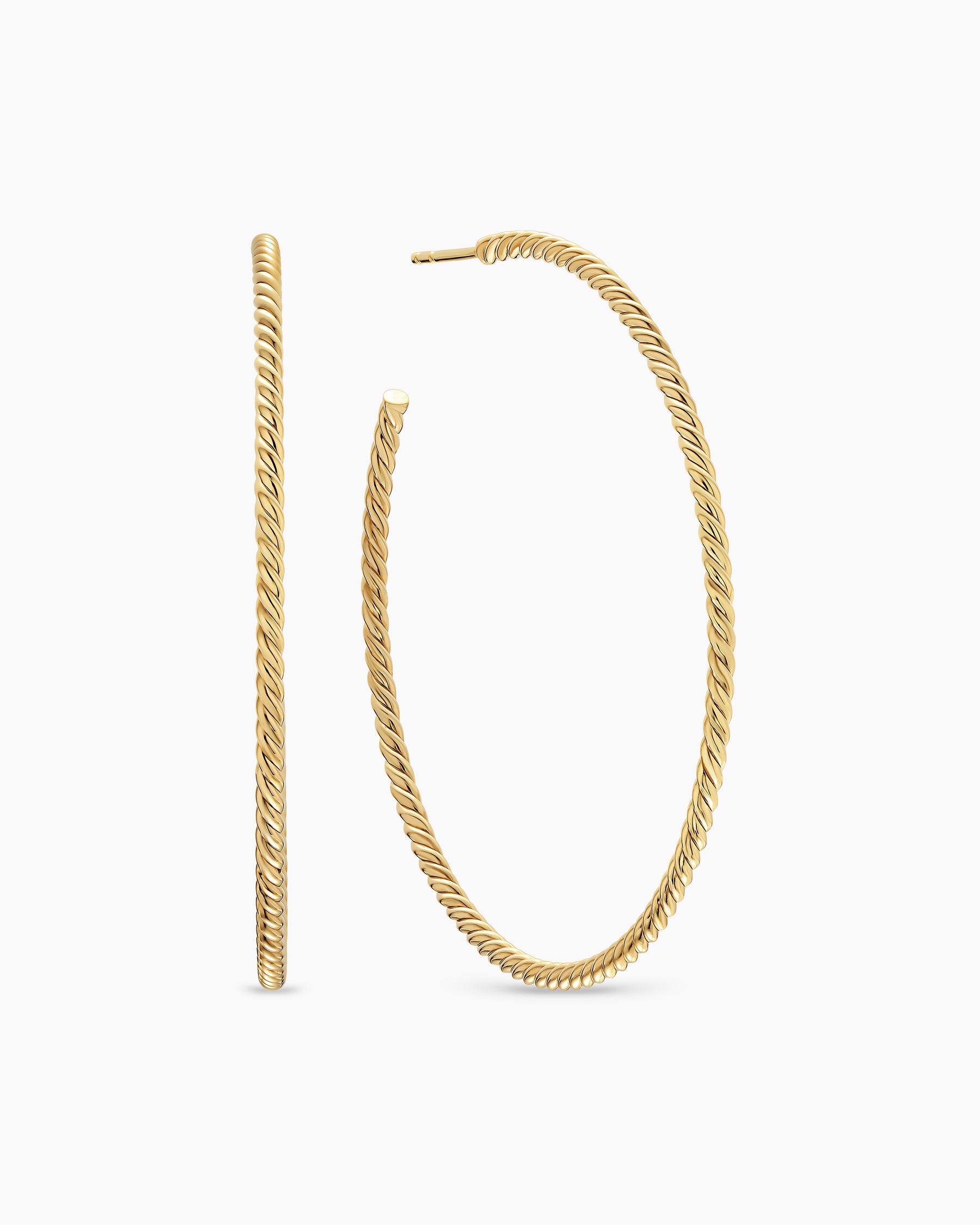 Cablespira Hoop Earrings in 18K Yellow Gold, 55mm