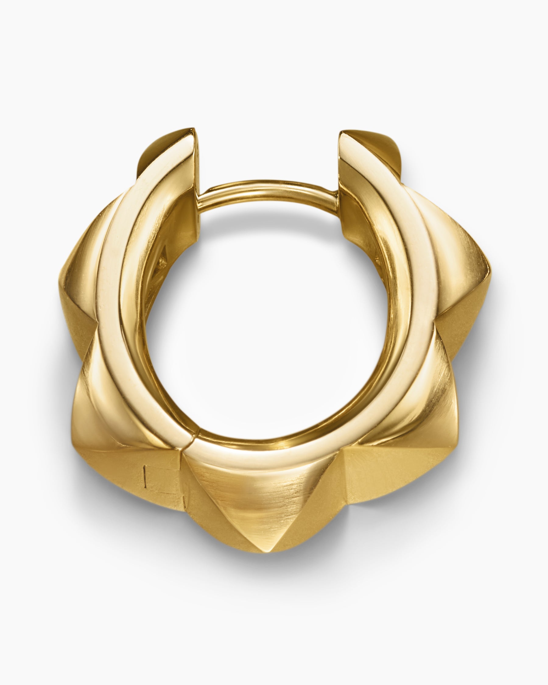 Alternative view of Pyramid Hoop Earrings in 18K Yellow Gold, 18.7mm