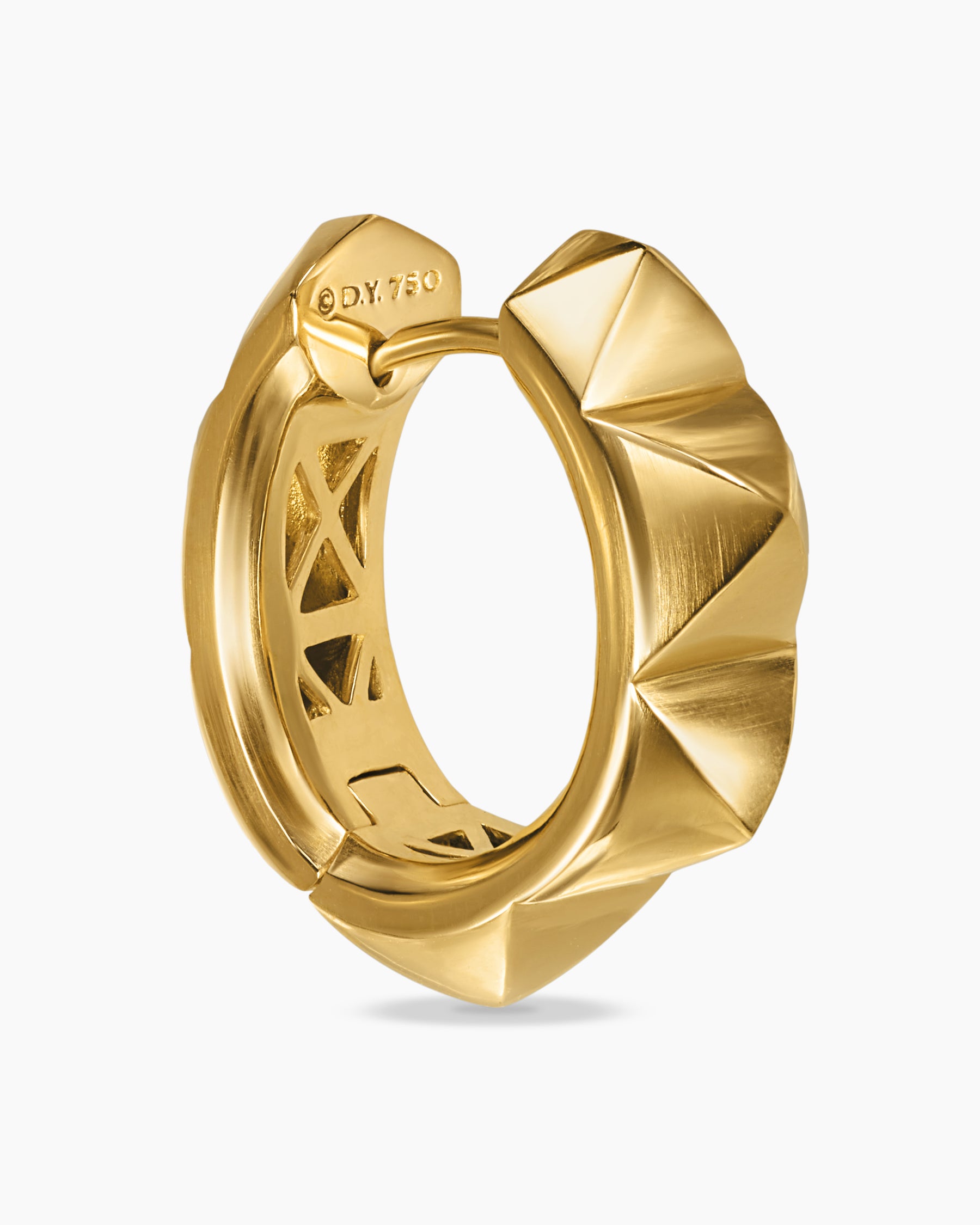 Pyramid Hoop Earrings in 18K Yellow Gold, 18.7mm - Image 4