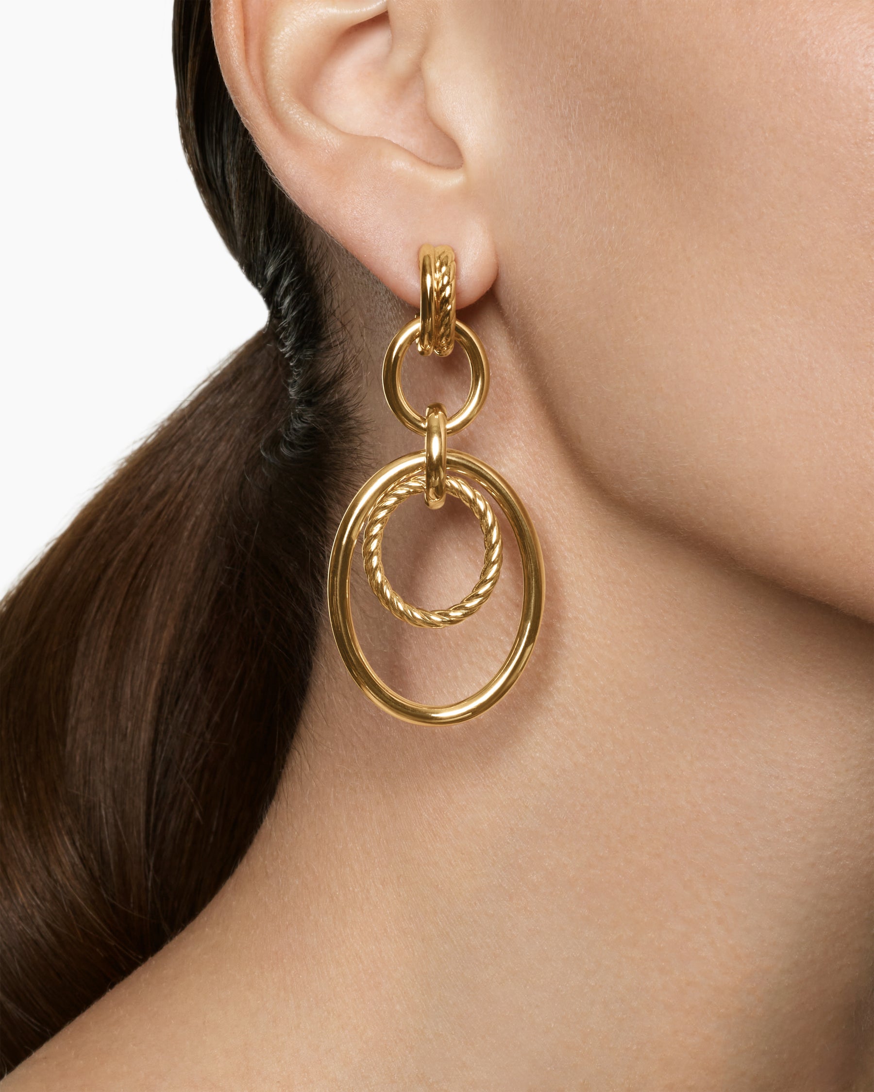 Alternative view of DY Mercer Mobile Drop Earrings in 18K Yellow Gold, 65.7mm
