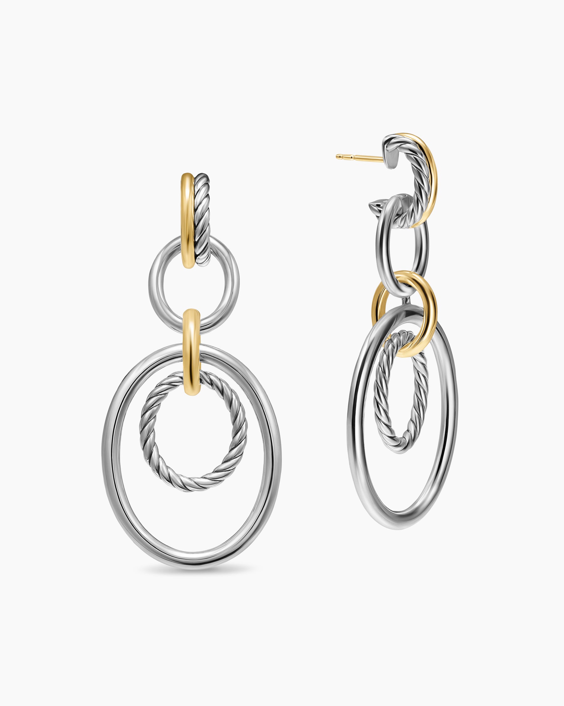 DY Mercer Mobile Drop Earrings in Sterling Silver with 18K Yellow Gold, 65.7mm - Image 3