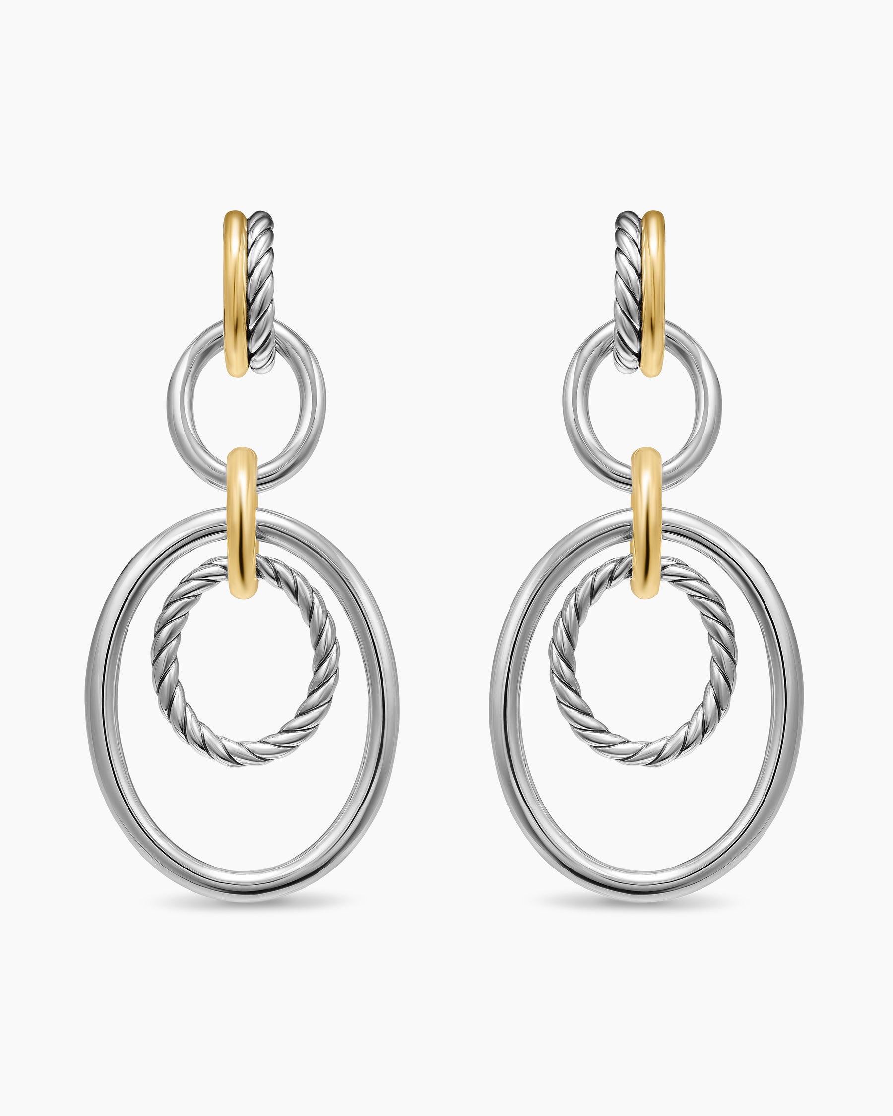 DY Mercer Mobile Drop Earrings in Sterling Silver with 18K Yellow Gold, 65.7mm