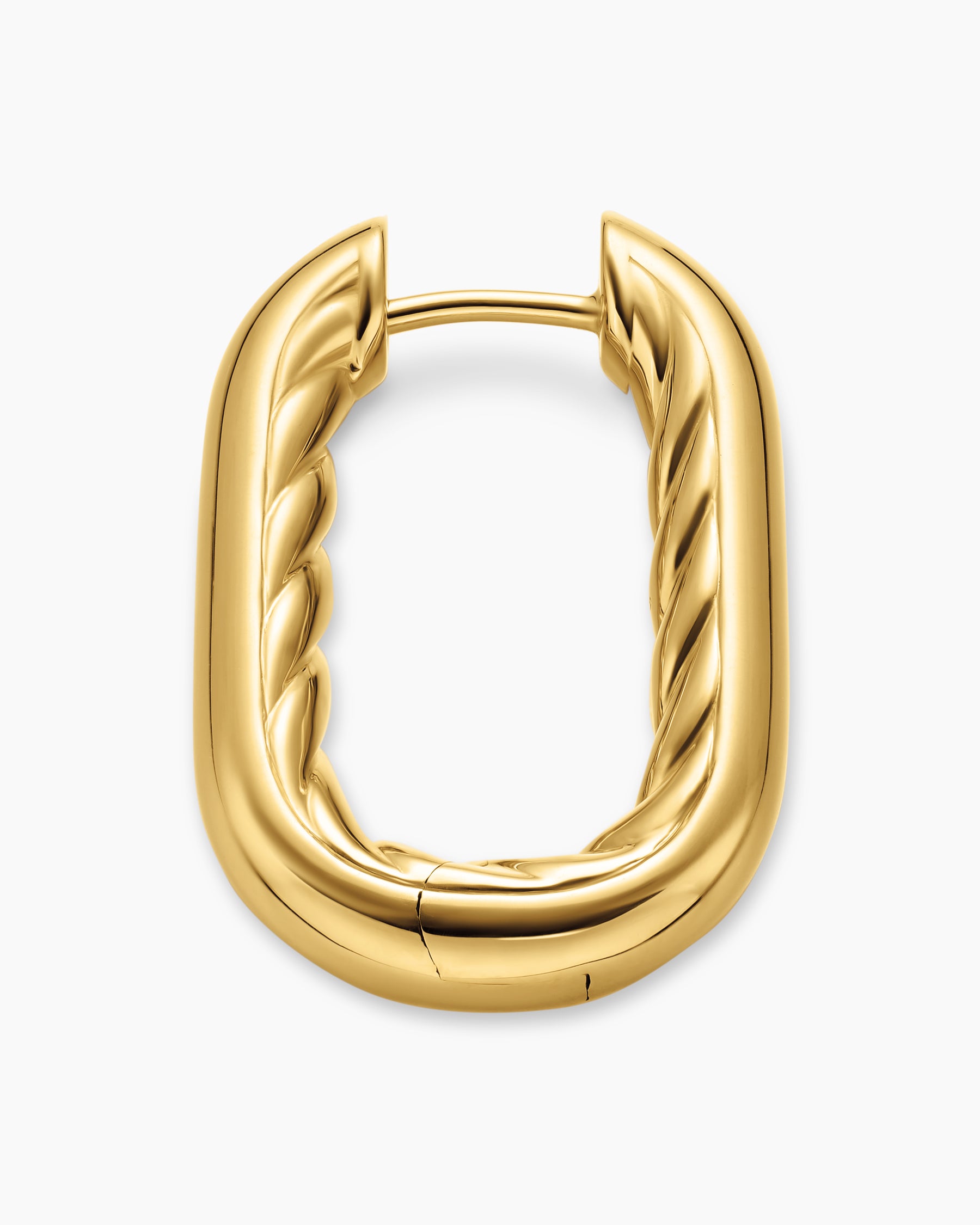 DY Madison Smooth Hoop Earrings in 18K Yellow Gold, 24.3mm - Image 3