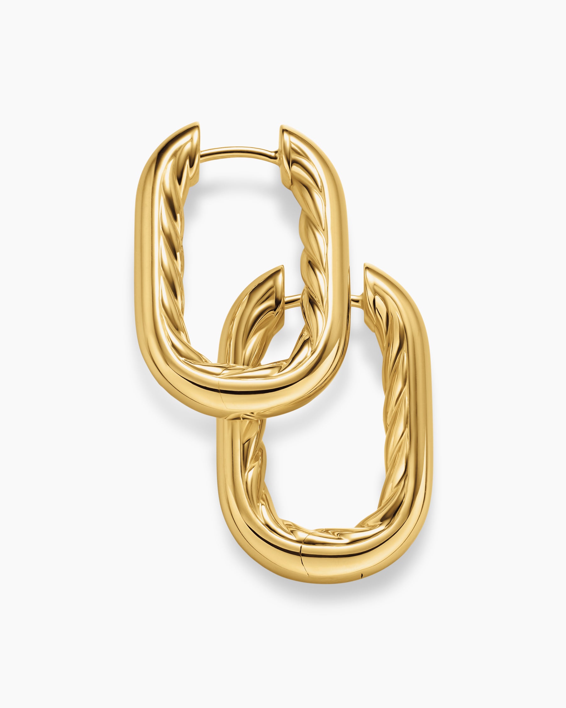 DY Madison Smooth Hoop Earrings in 18K Yellow Gold, 24.3mm - Image 4