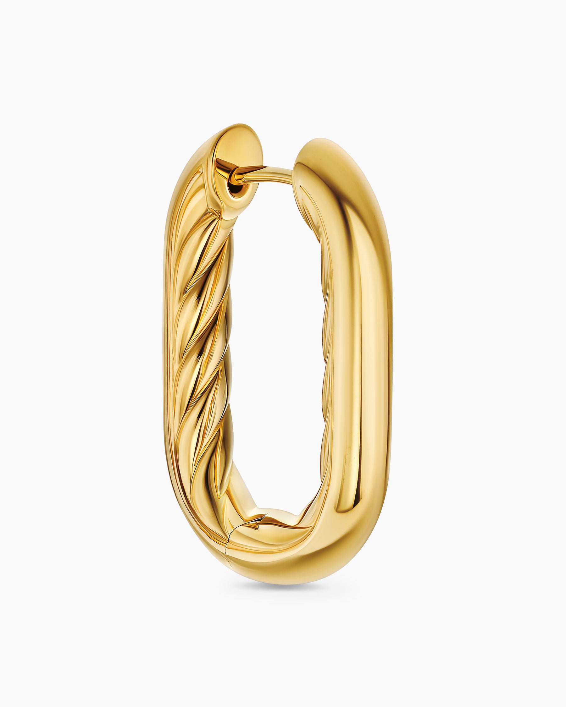 DY Madison Smooth Hoop Earrings in 18K Yellow Gold, 24.3mm - Image 5
