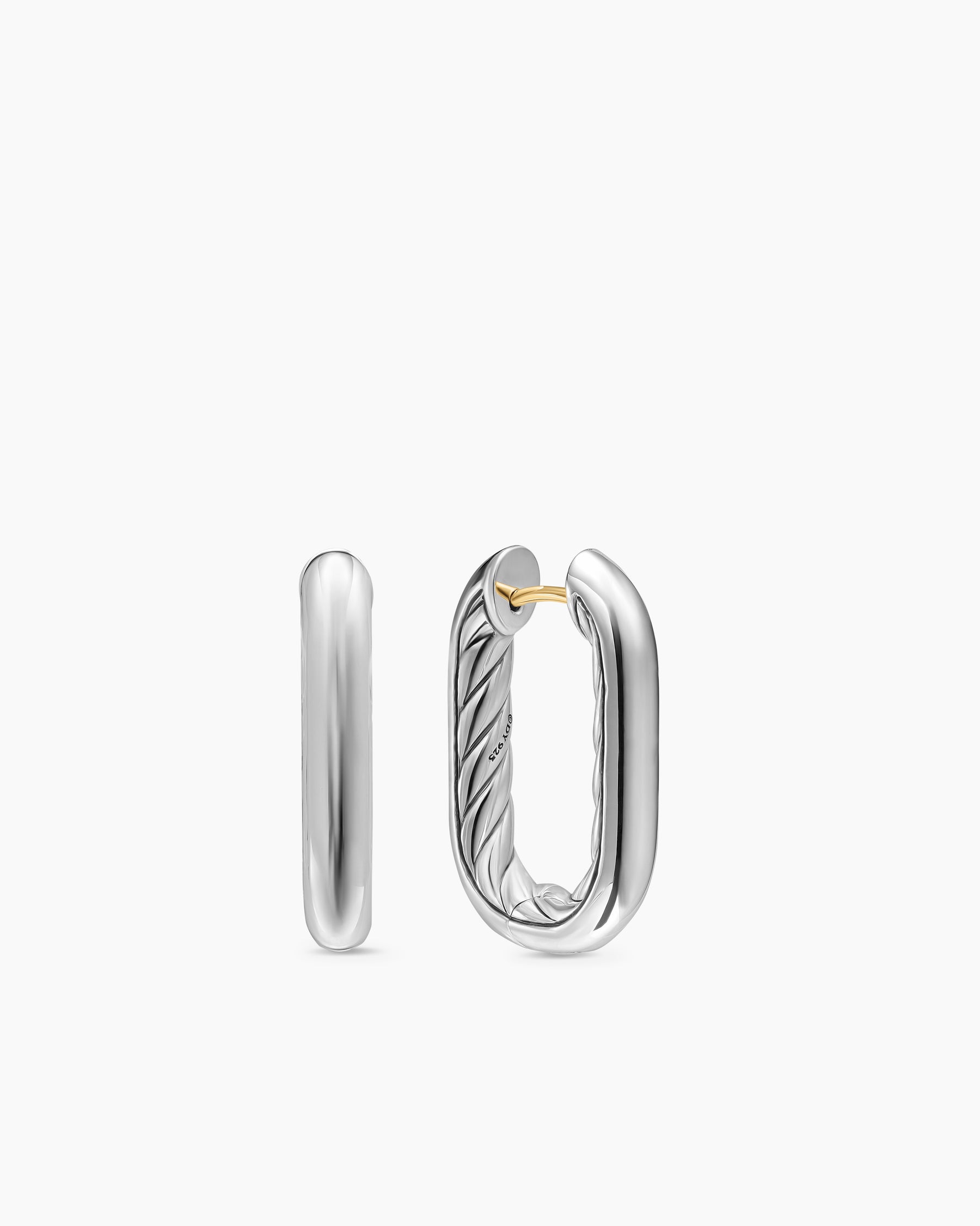 DY Madison Smooth Hoop Earrings in Sterling Silver, 24.3mm