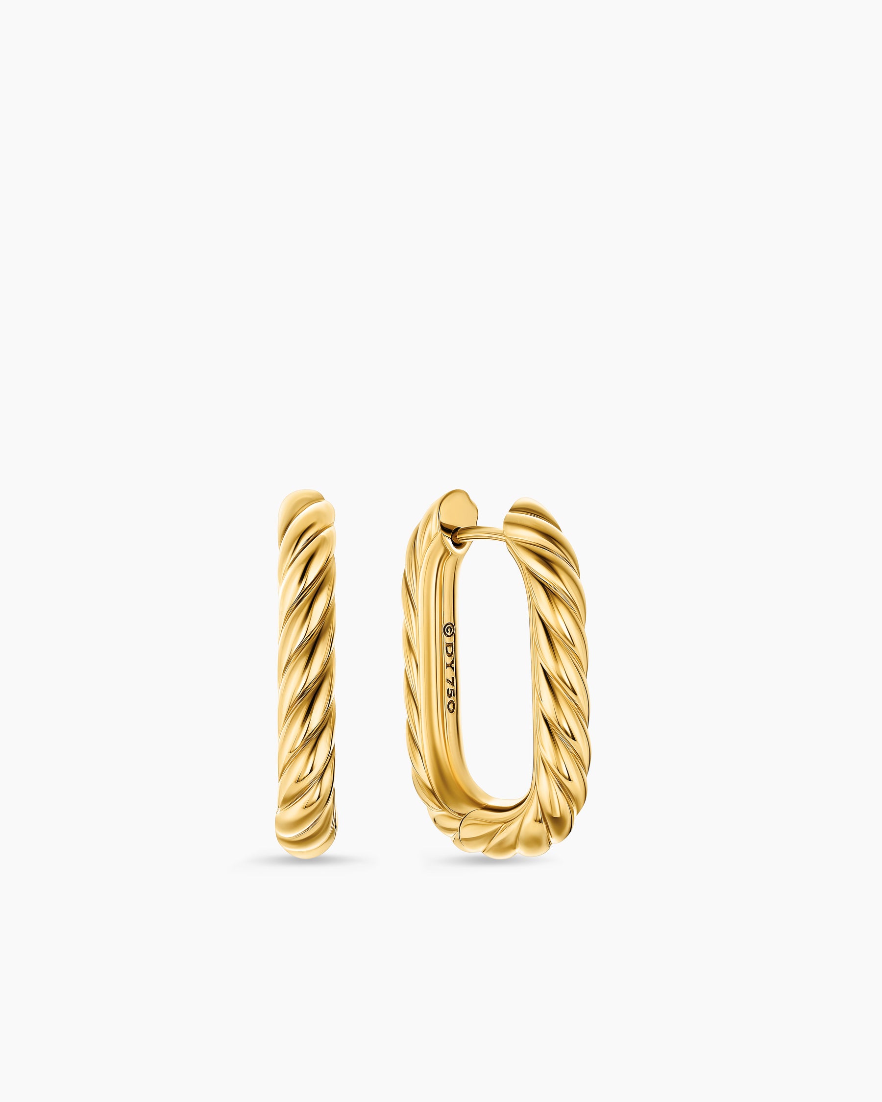 DY Madison Cable Hoop Earrings in 18K Yellow Gold, 24.3mm