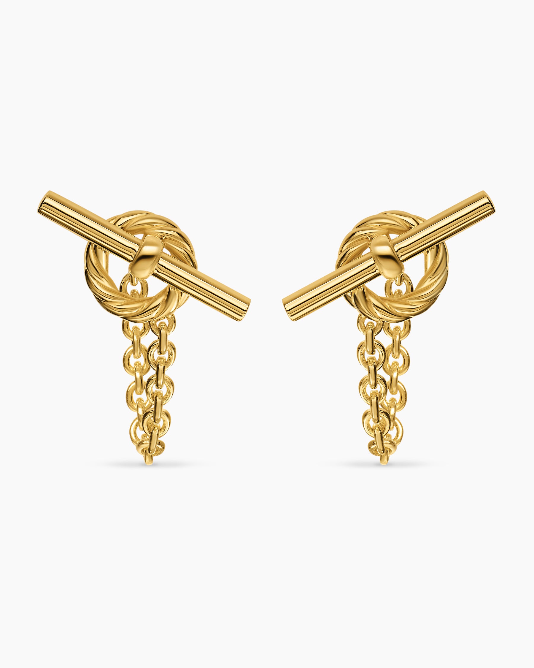 DY Mercer Bold Toggle Chain Stud Earrings in 18K Yellow Gold, 50.4mm