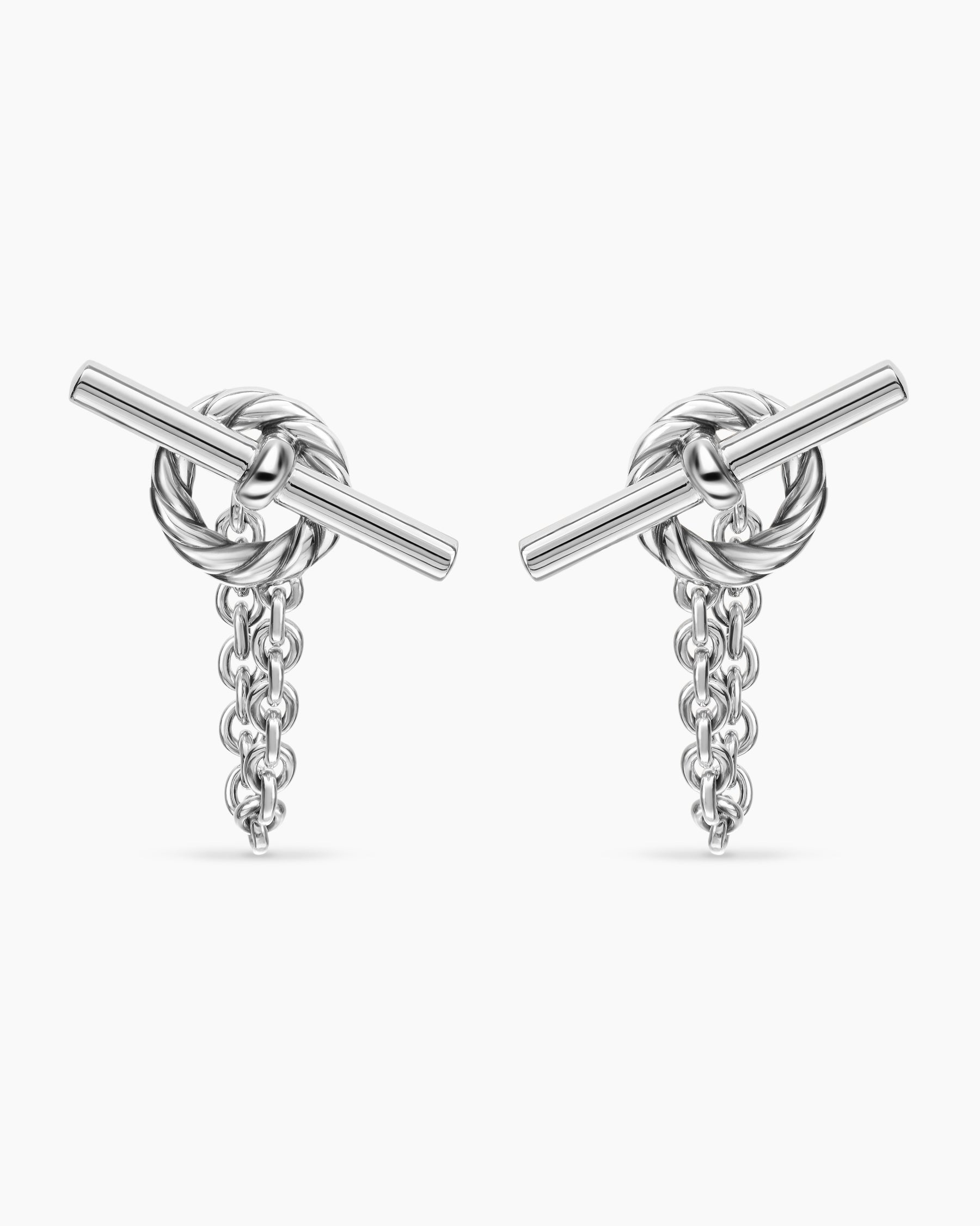 DY Mercer Bold Toggle Chain Stud Earrings in Sterling Silver, 50.4mm