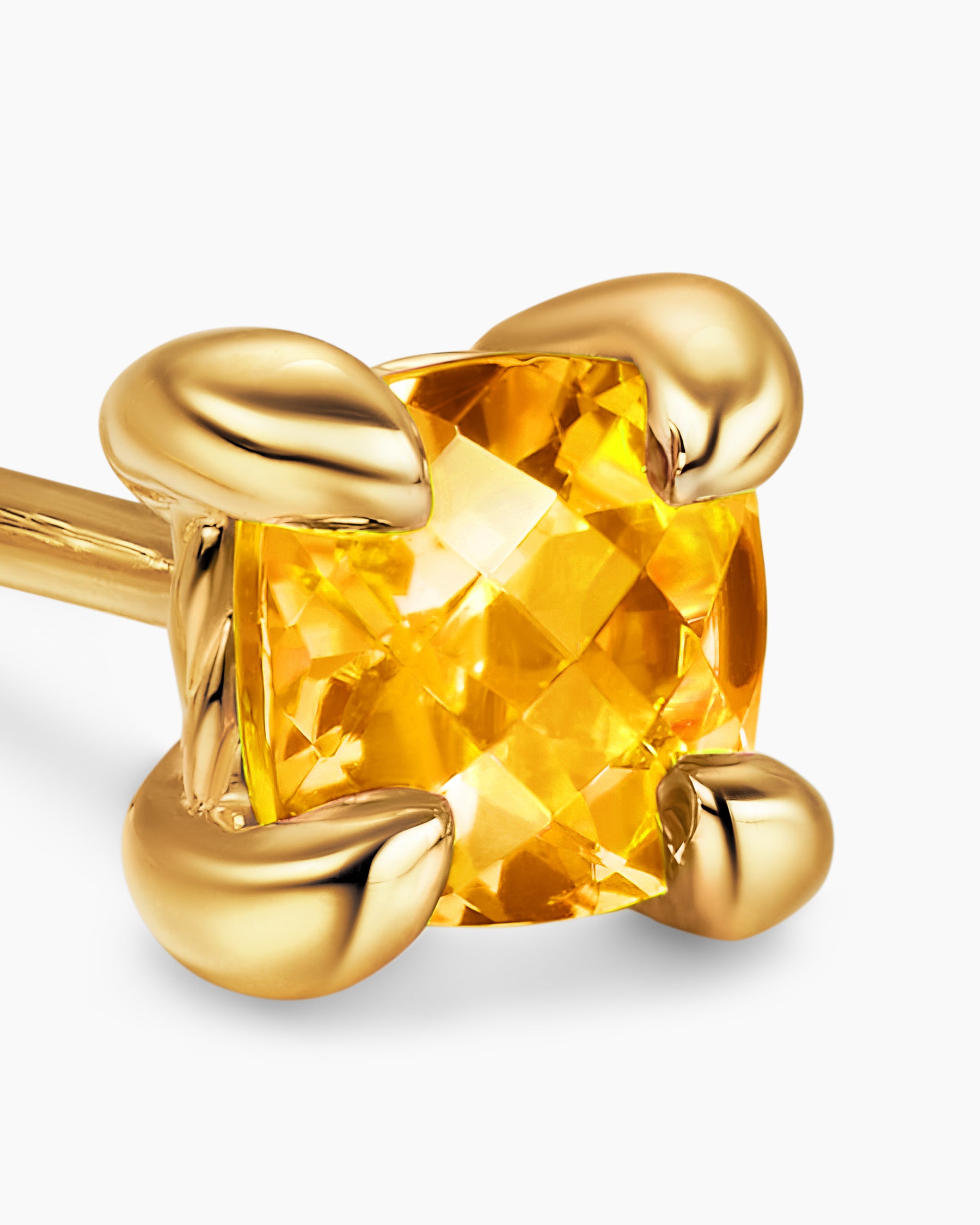 Micro Chatelaine Stud Earrings in 18K Yellow Gold with Citrine, 4.8mm - Image 4