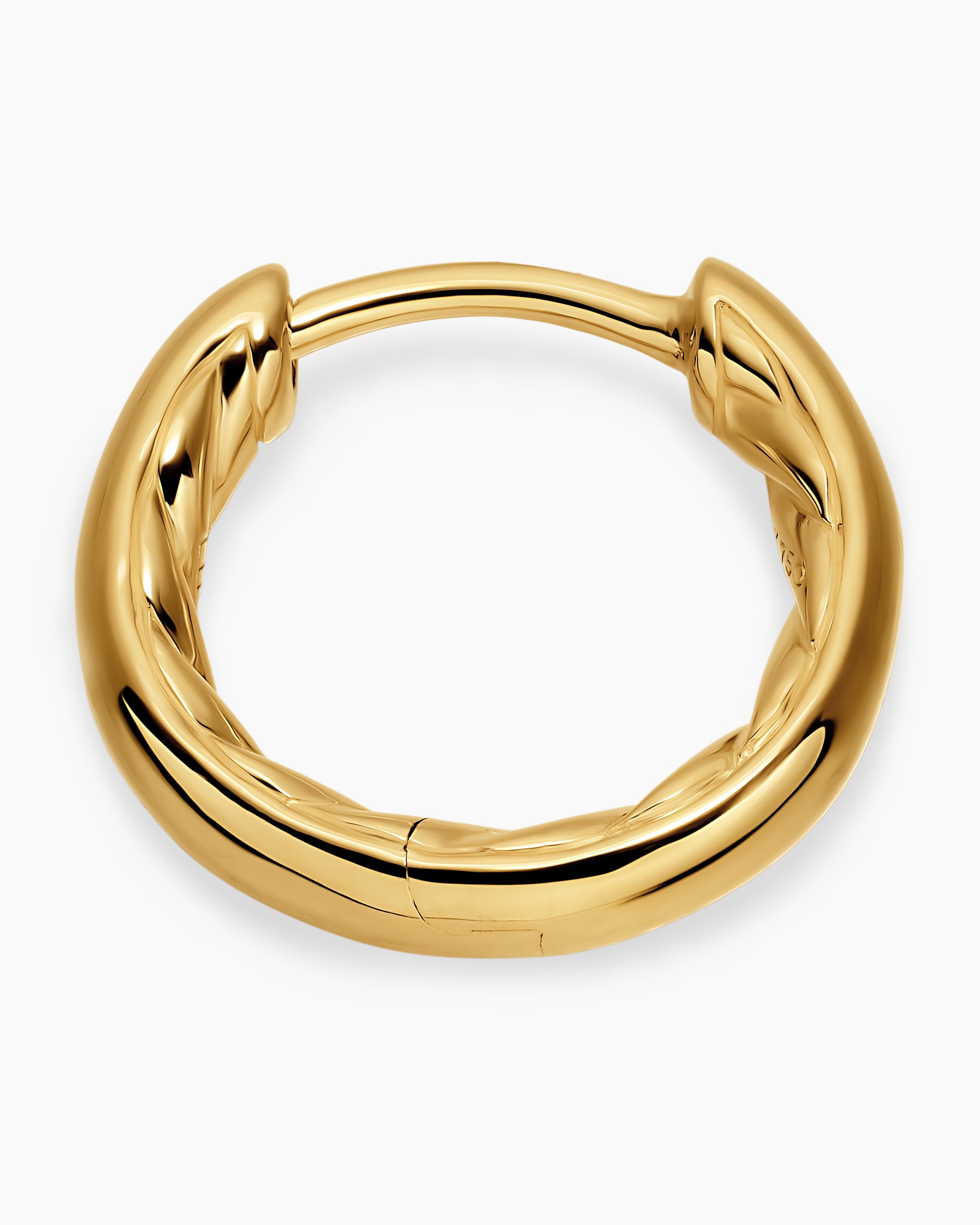 DY Mercer Huggie Hoop Earrings in 18K Yellow Gold, 12mm - Image 3