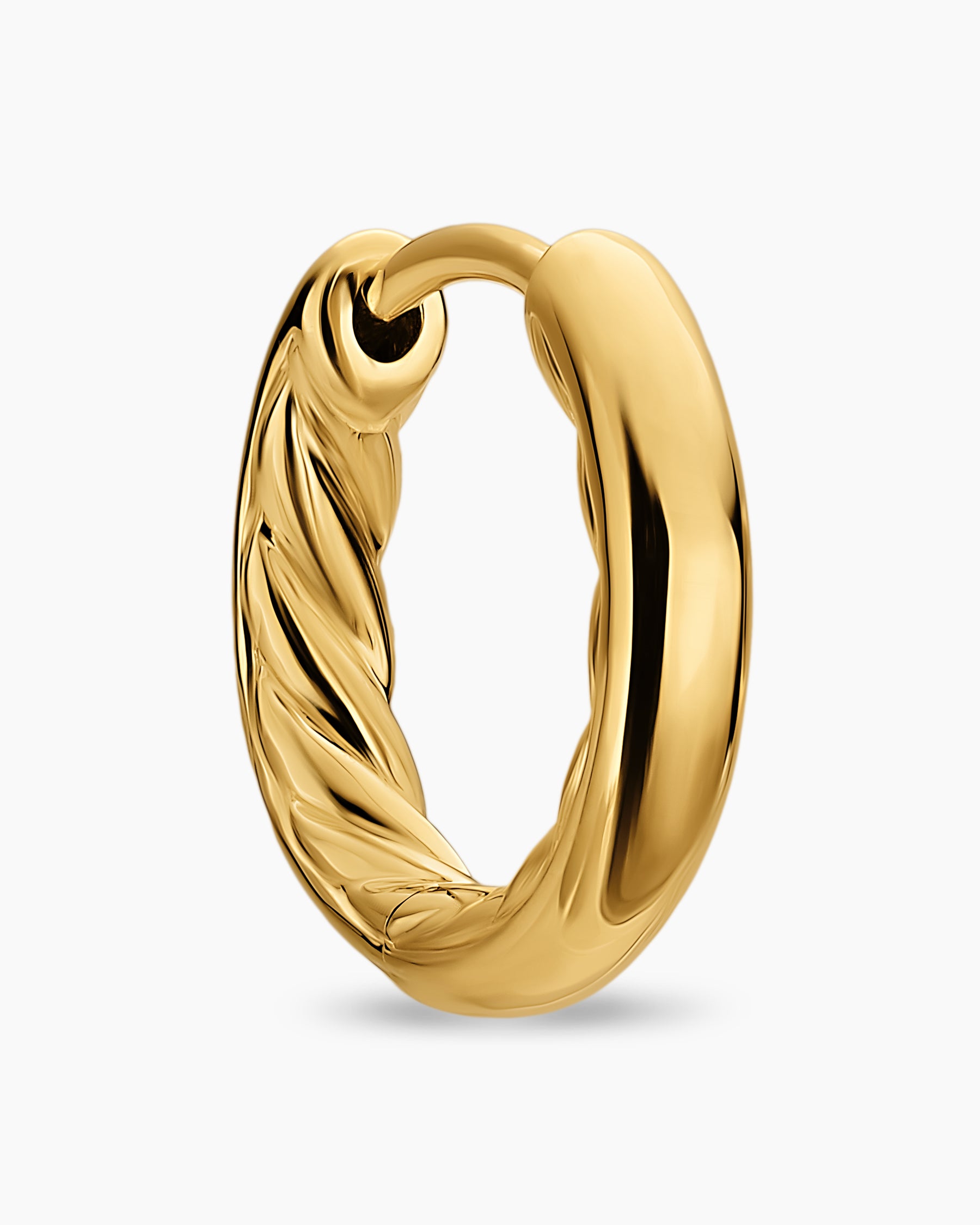 DY Mercer Huggie Hoop Earrings in 18K Yellow Gold, 12mm - Image 5
