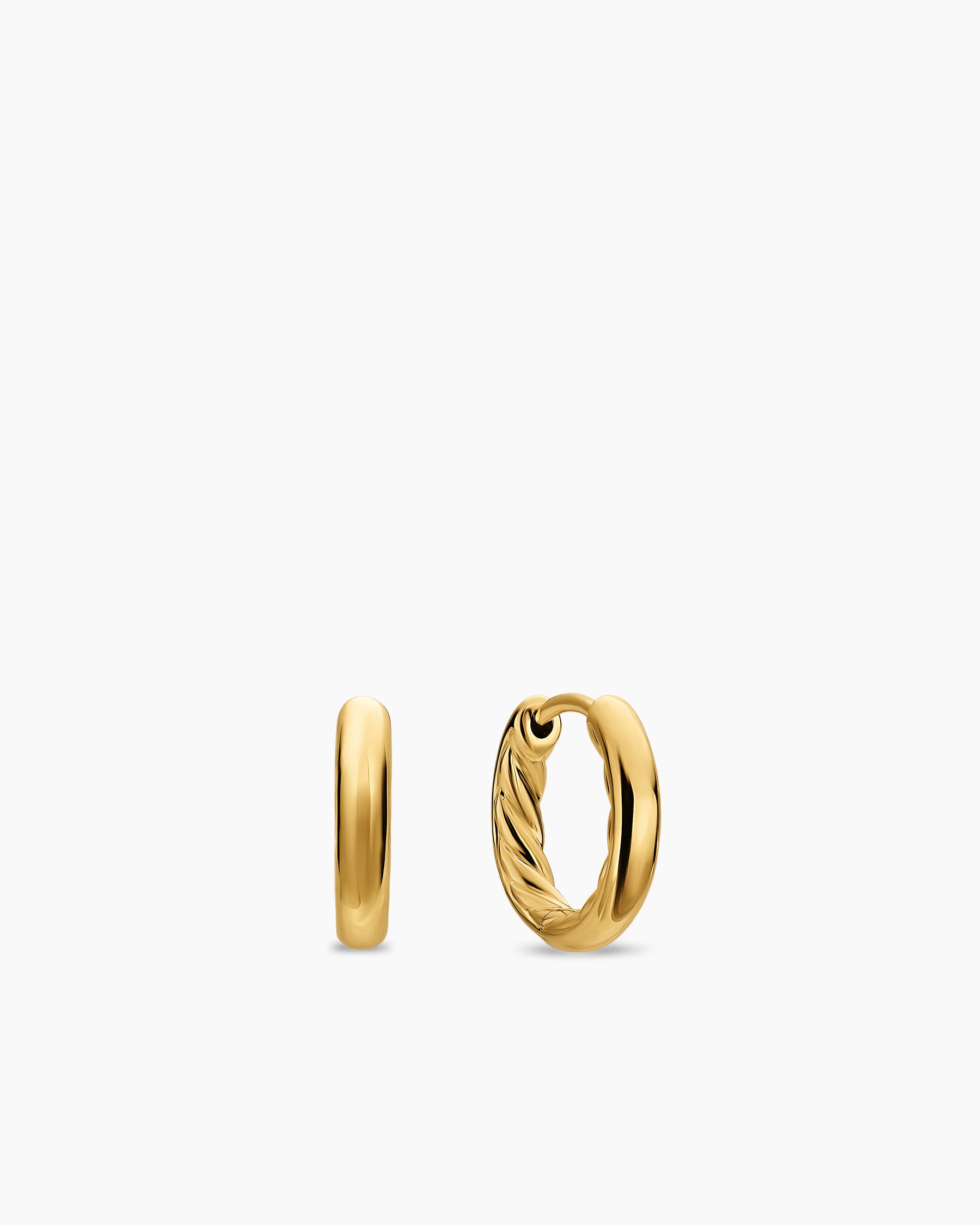DY Mercer Huggie Hoop Earrings in 18K Yellow Gold, 12mm