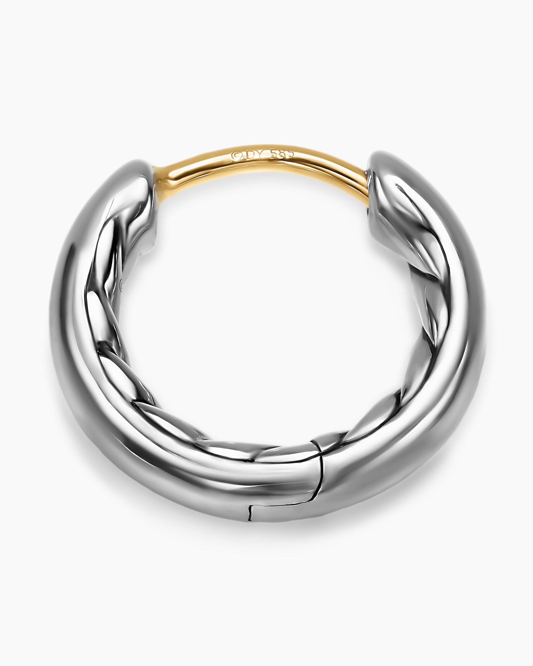 DY Mercer Huggie Hoop Earrings in Sterling Silver, 12mm - Image 3
