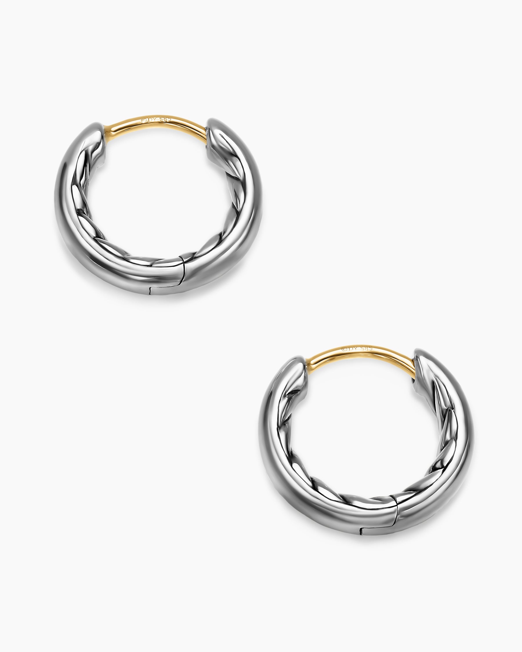 DY Mercer Huggie Hoop Earrings in Sterling Silver, 12mm - Image 4