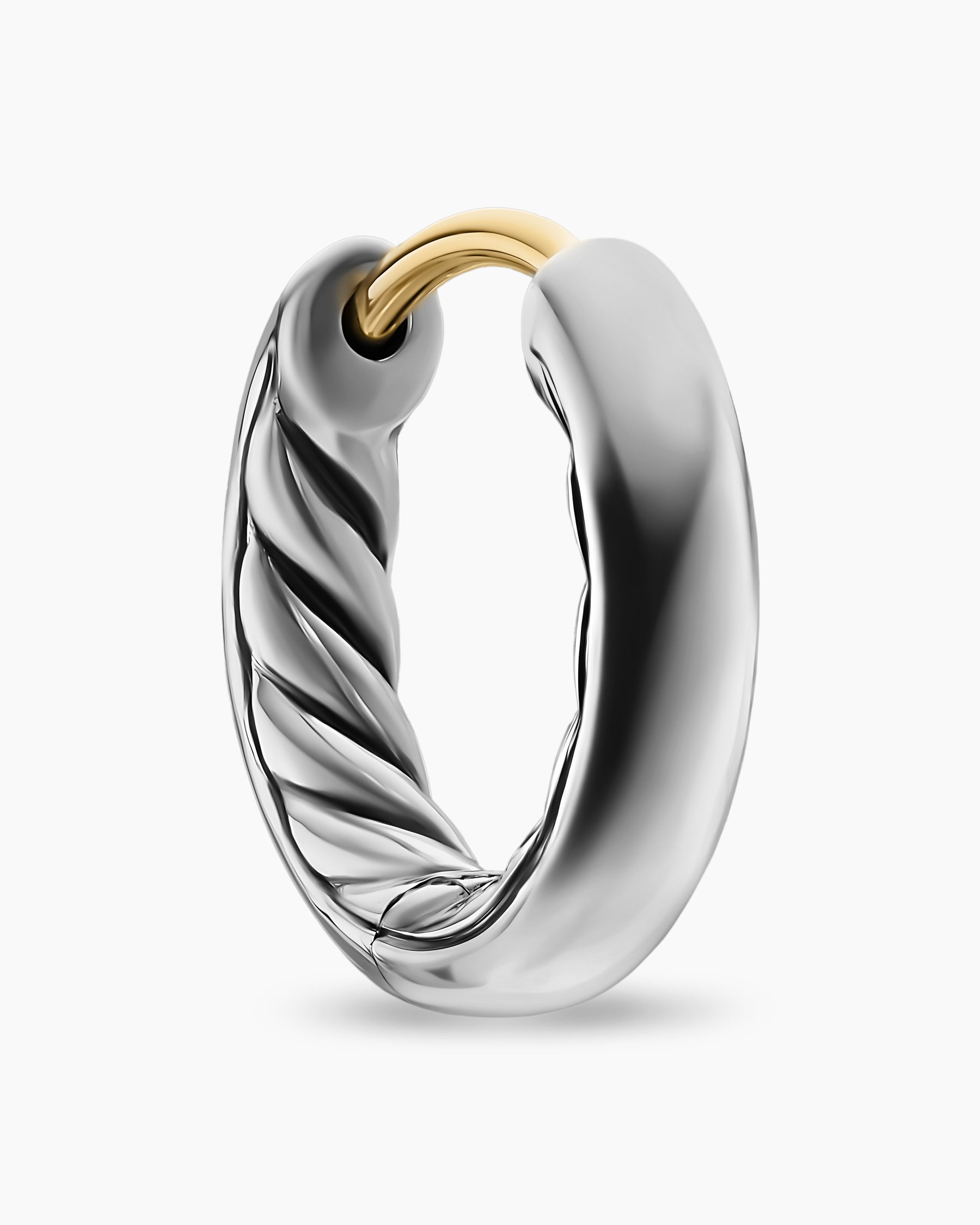 DY Mercer Huggie Hoop Earrings in Sterling Silver, 12mm - Image 5