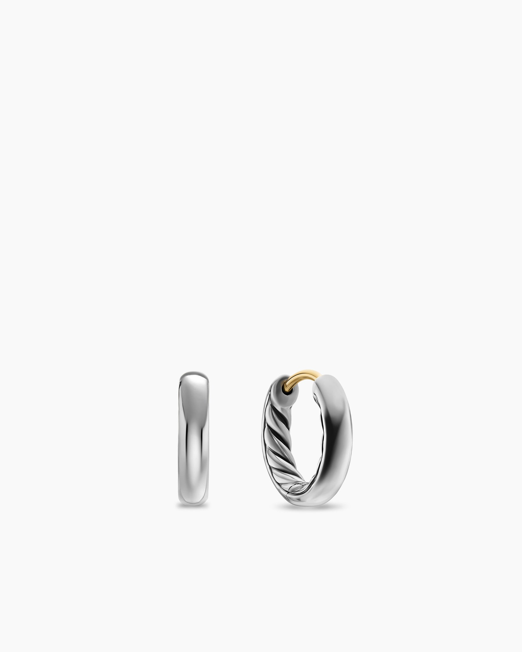DY Mercer Huggie Hoop Earrings in Sterling Silver, 12mm
