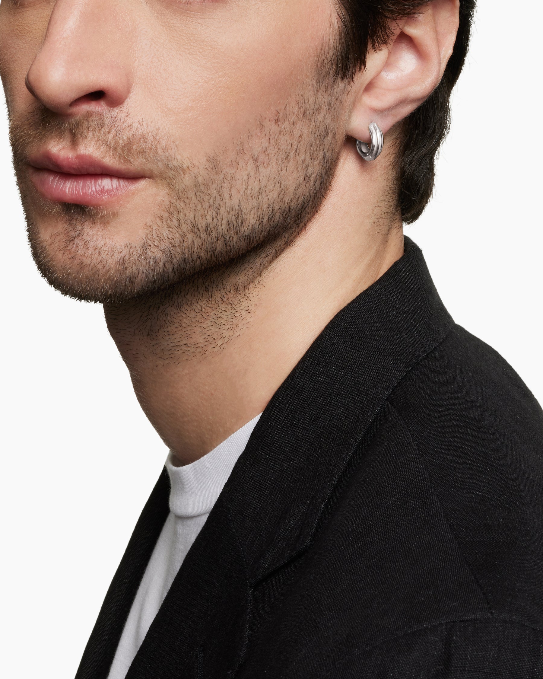Streamline Hoop Earring in Sterling Silver, 14mm - Image 5