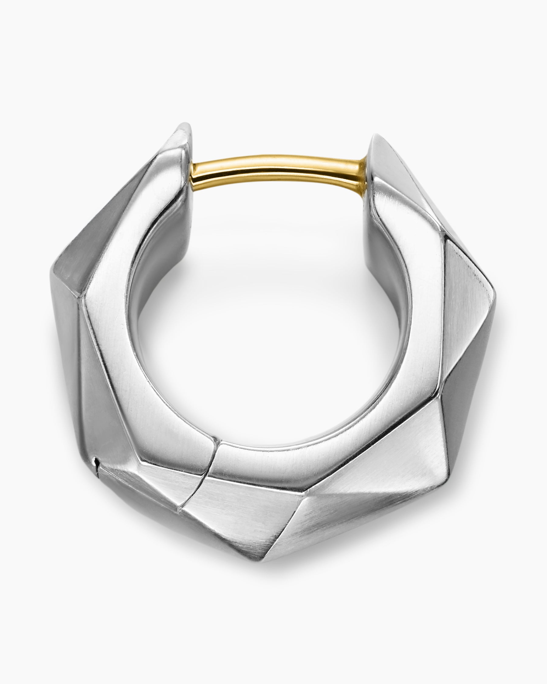 Faceted Hoop Earring in Sterling Silver, 14.5mm - Image 3