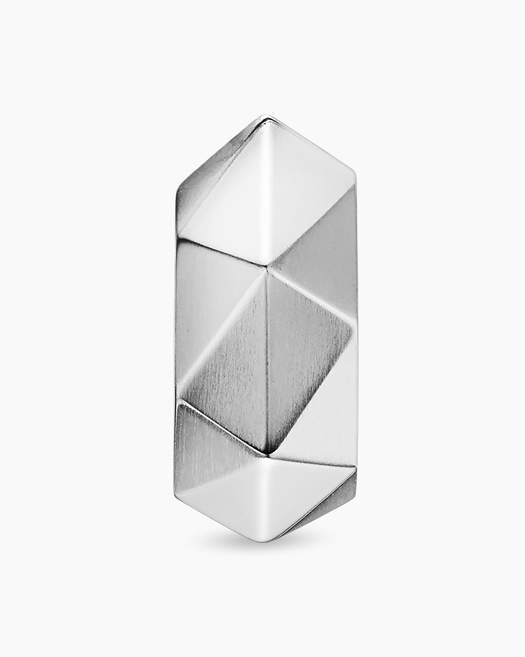Faceted Hoop Earring in Sterling Silver, 14.5mm - Image 4
